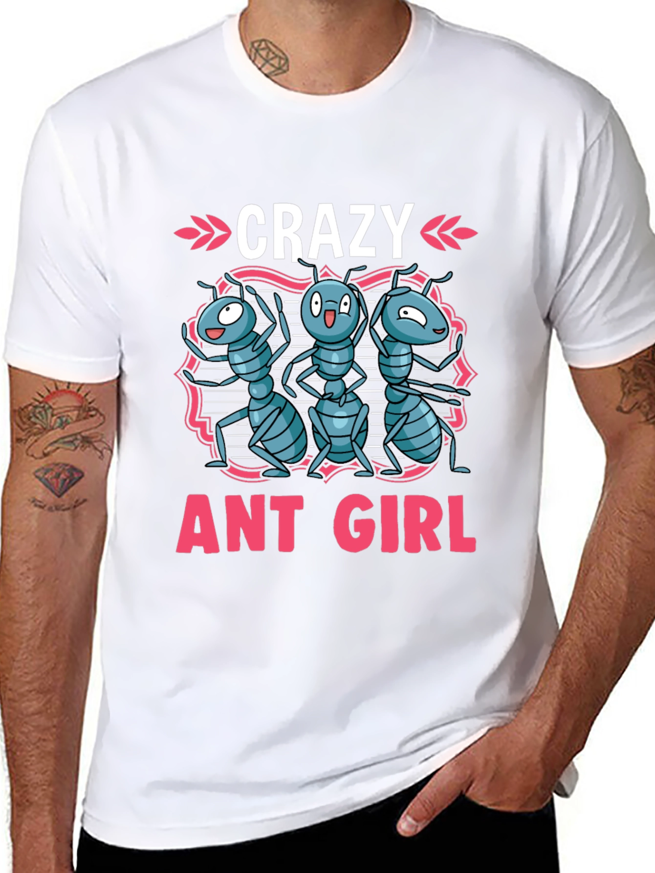 Crazy Ant Girl Graphic Tee - Novelty Womens T-Shirt