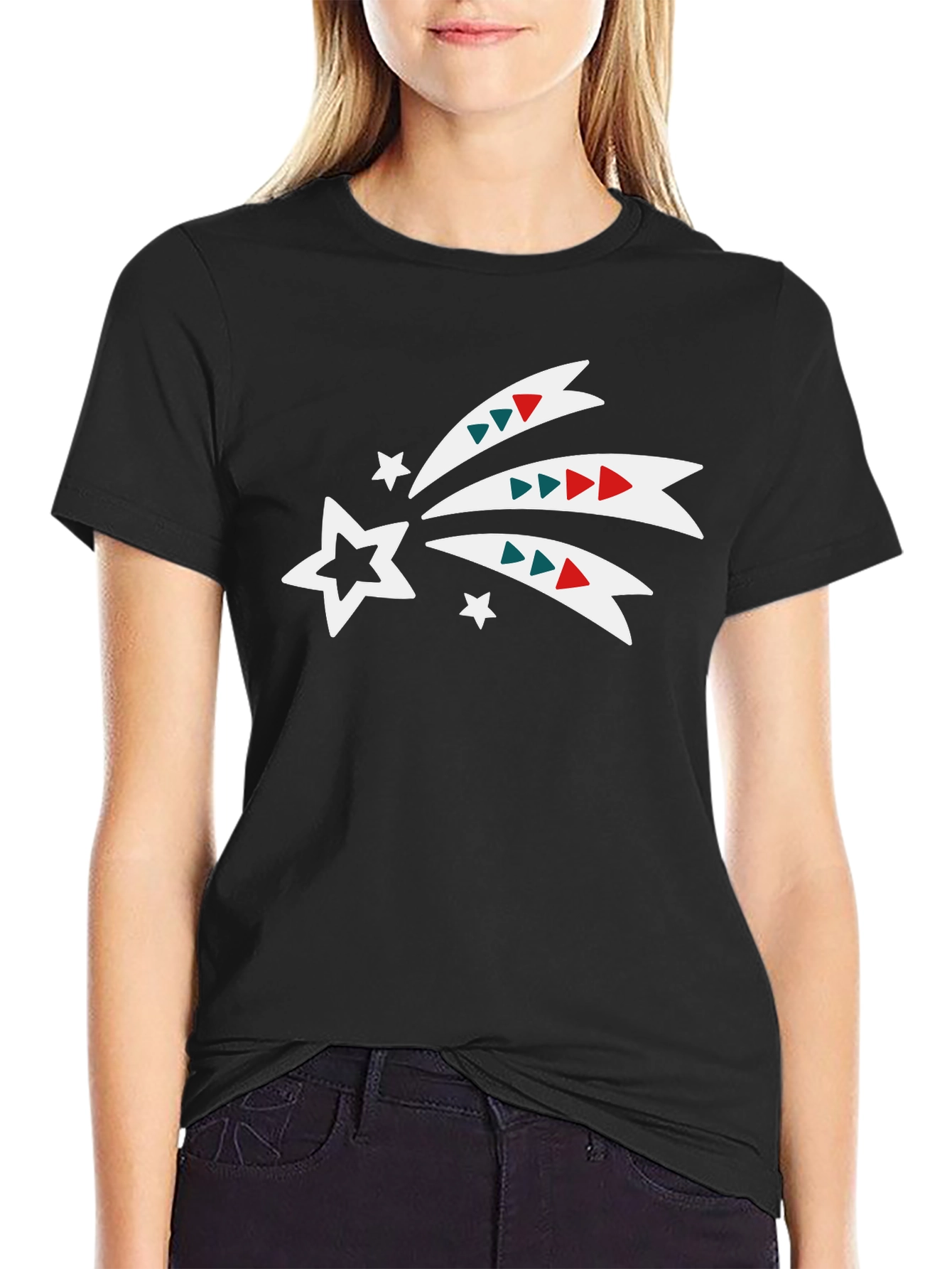 Festive Shooting Star Black Tee