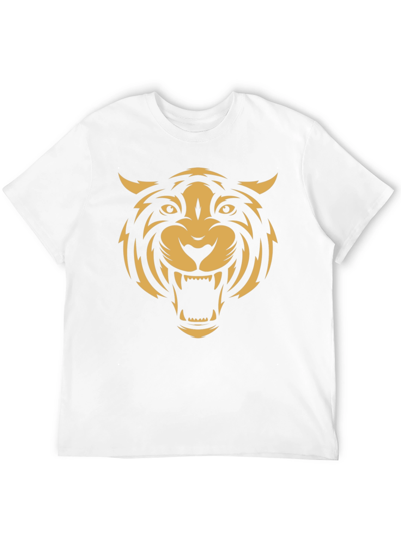 Mens Black T-Shirt with Bold Tiger Graphic
