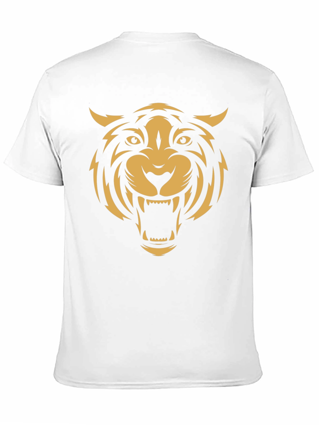 Mens Black T-Shirt with Bold Tiger Graphic