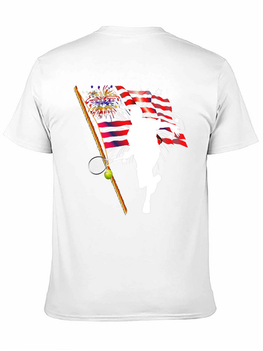Patriotic Tennis Player Graphic T-Shirt