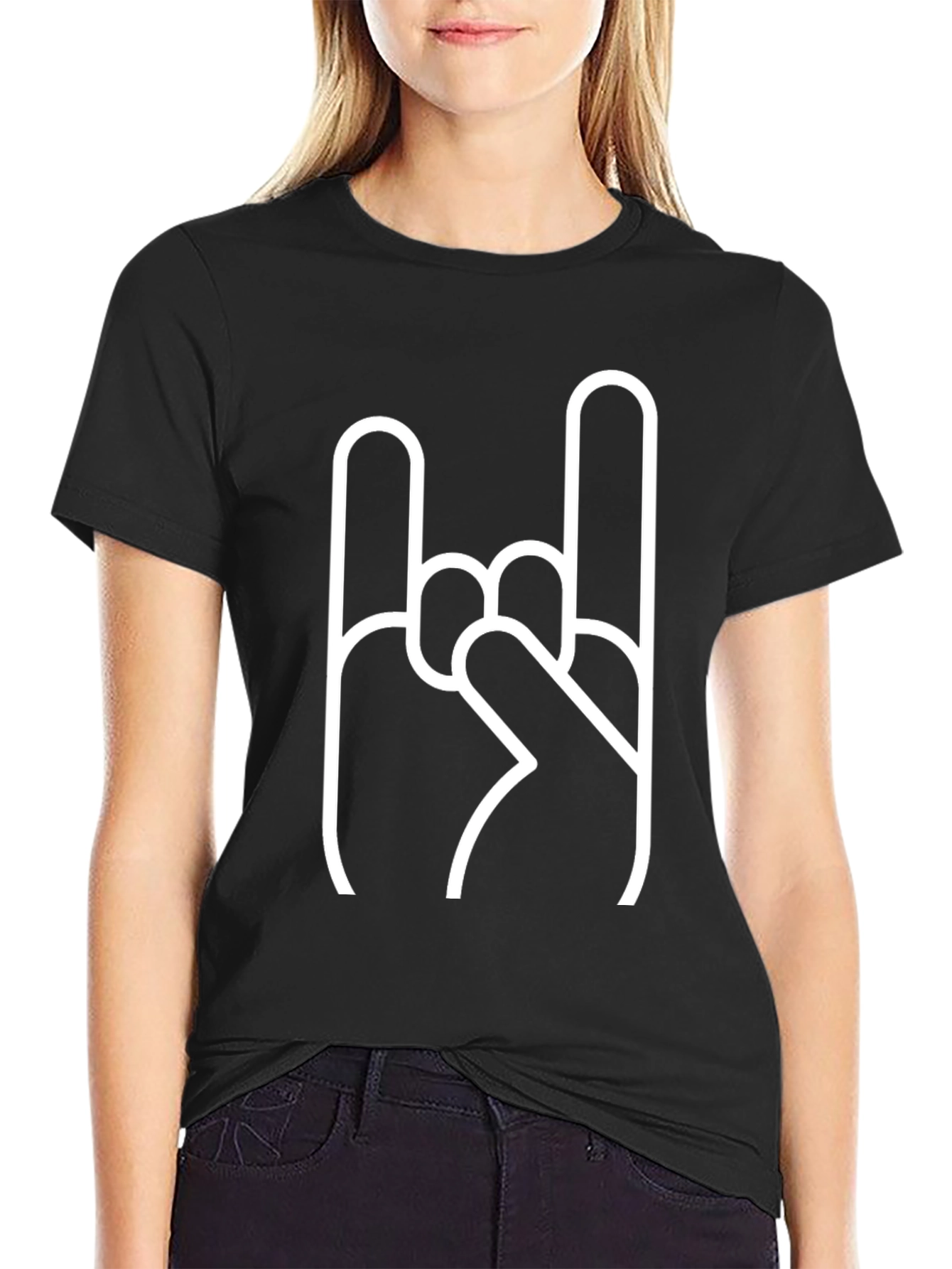Rock On Black Graphic Tee