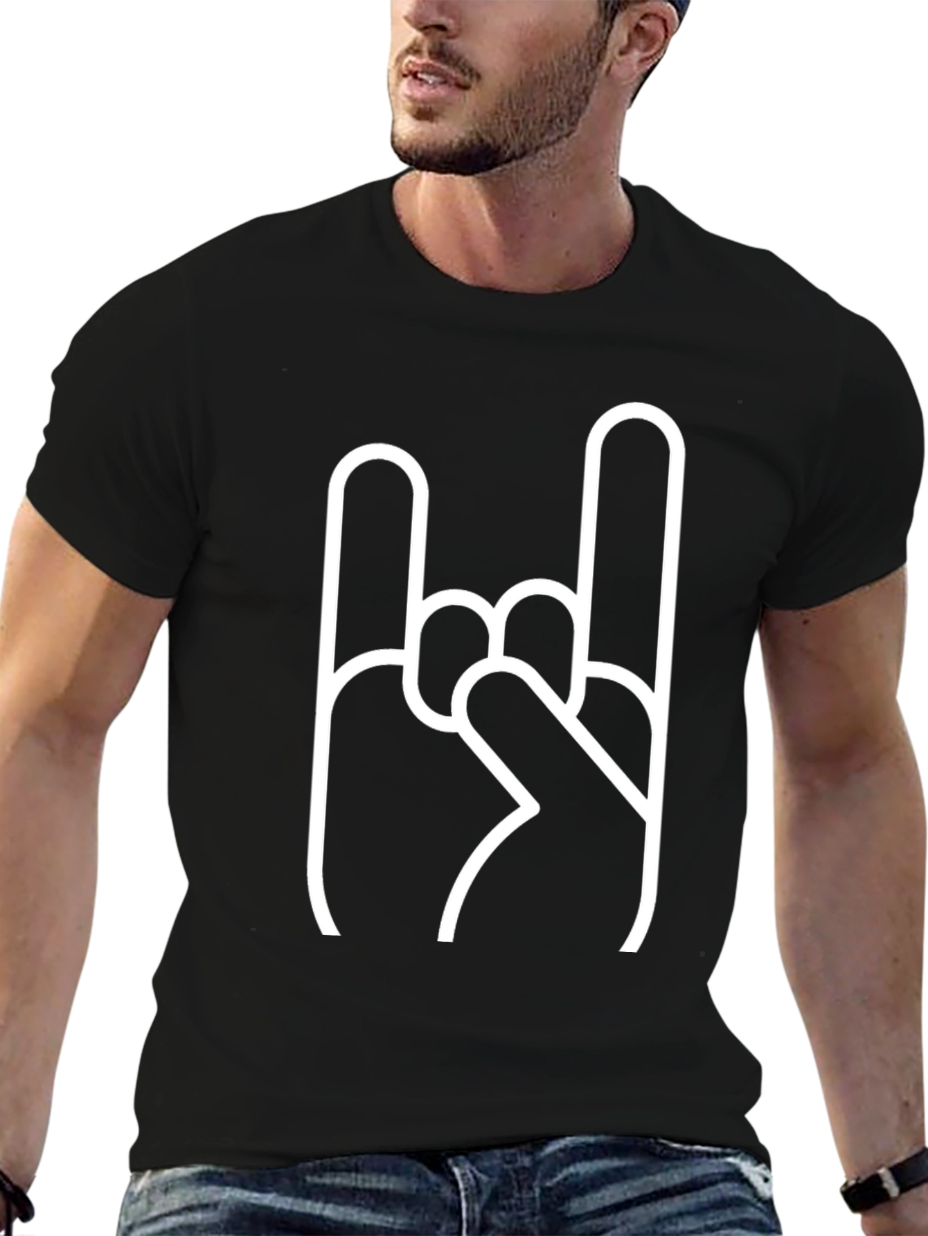 Rock On Black Graphic Tee