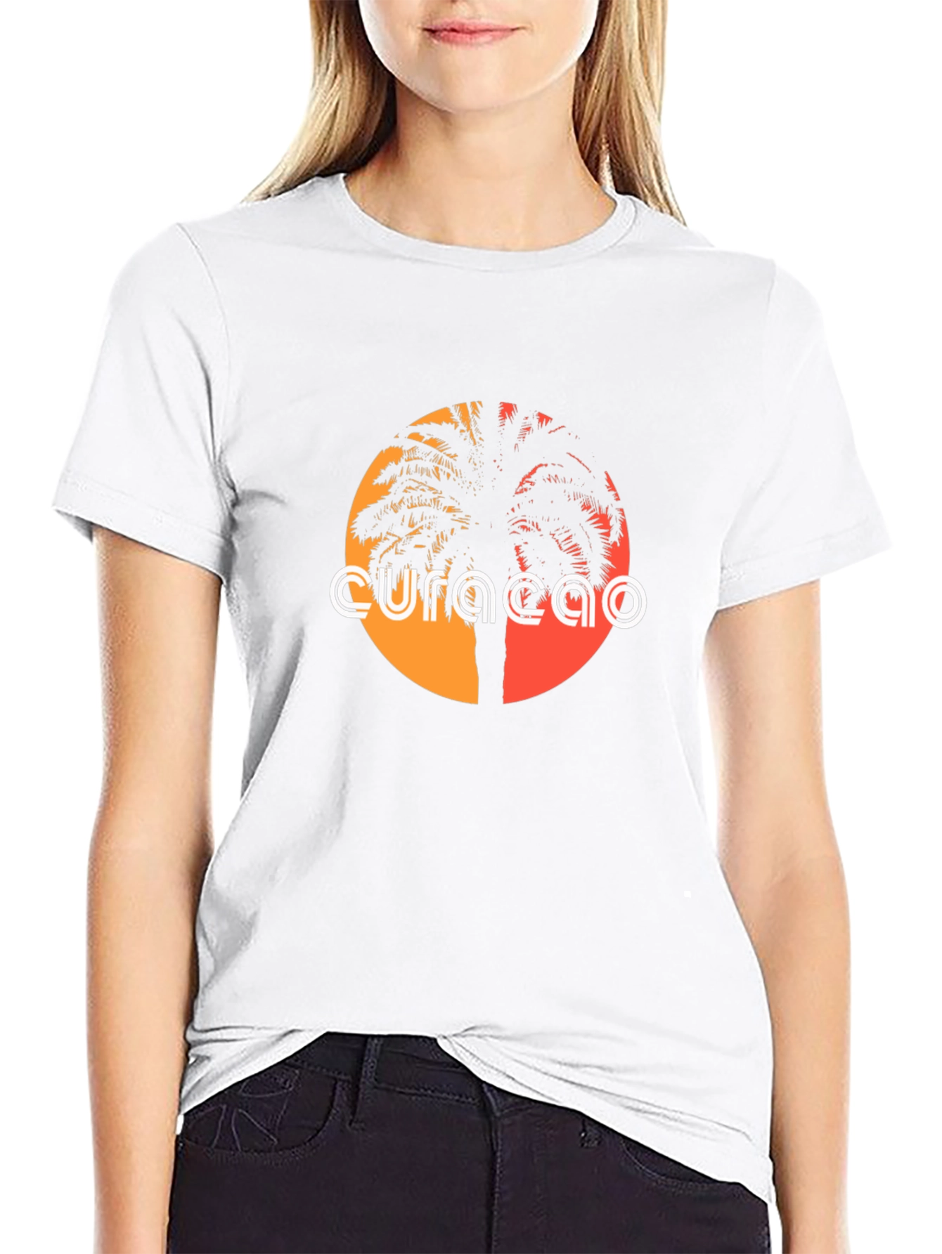Curaçao Sunset Palm Tree T-Shirt