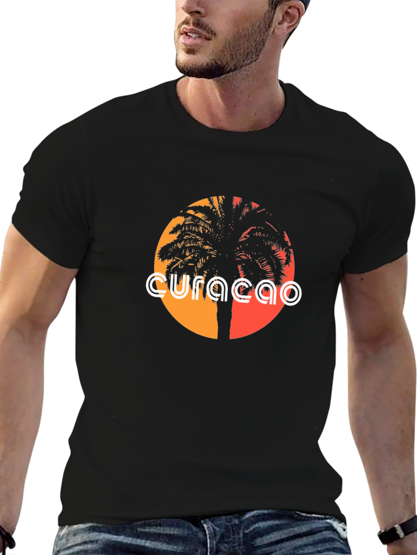 Curaçao Sunset Palm Tree T-Shirt