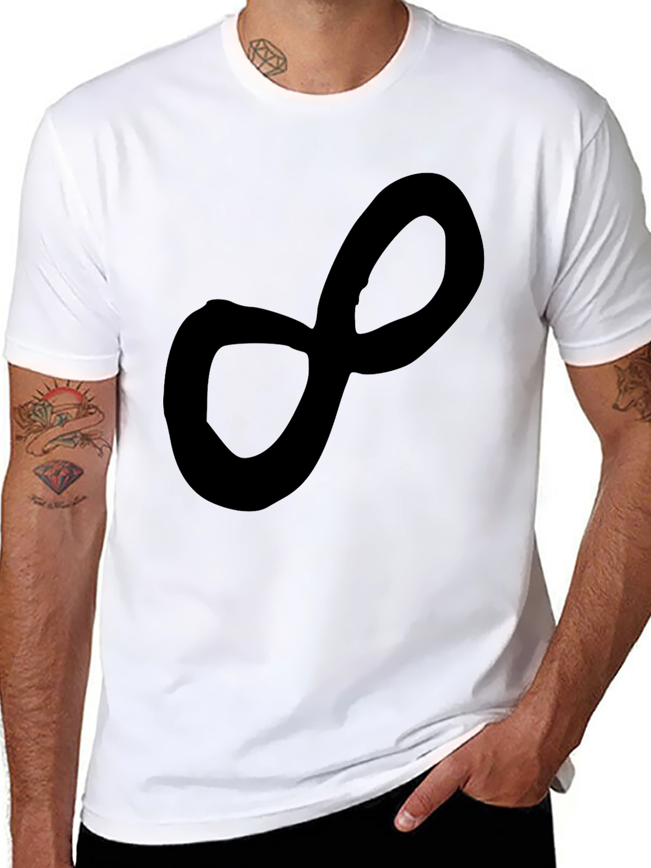 Infinity Symbol Black T-Shirt Casual Tee