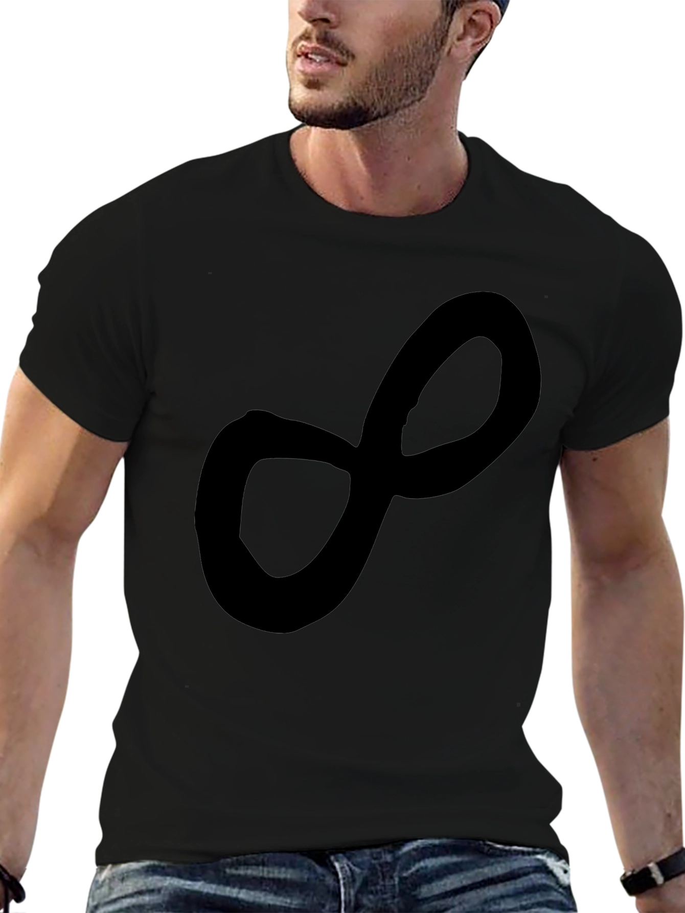 Infinity Symbol Black T-Shirt Casual Tee