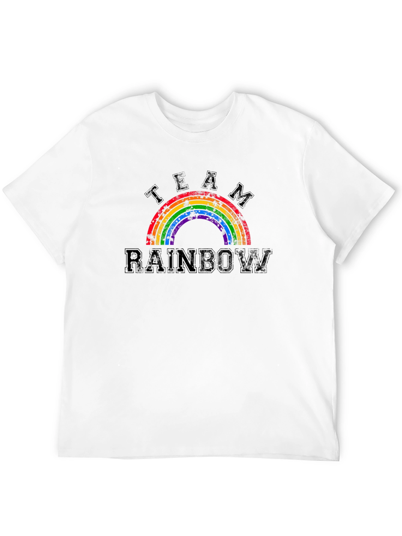 Team Rainbow Distressed Graphic T-Shirt