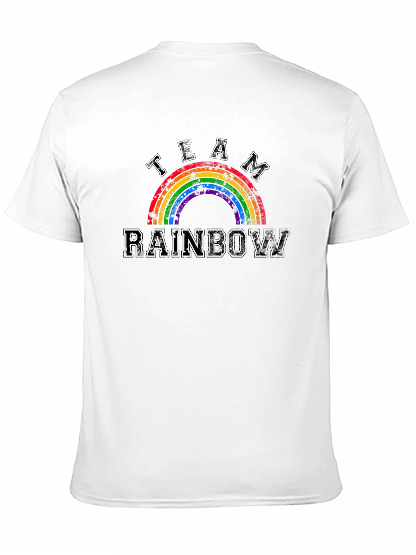 Team Rainbow Distressed Graphic T-Shirt