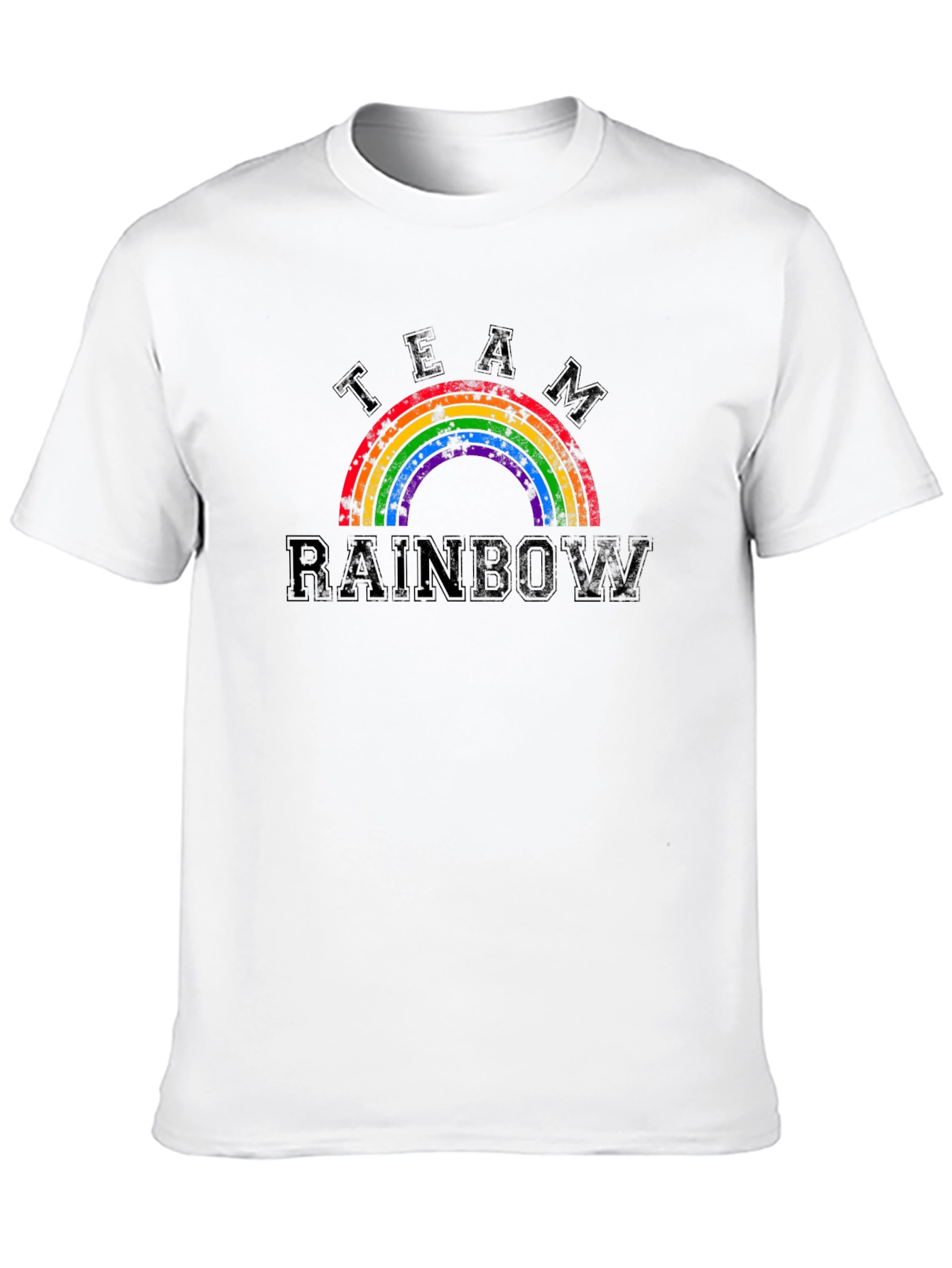 Team Rainbow Distressed Graphic T-Shirt