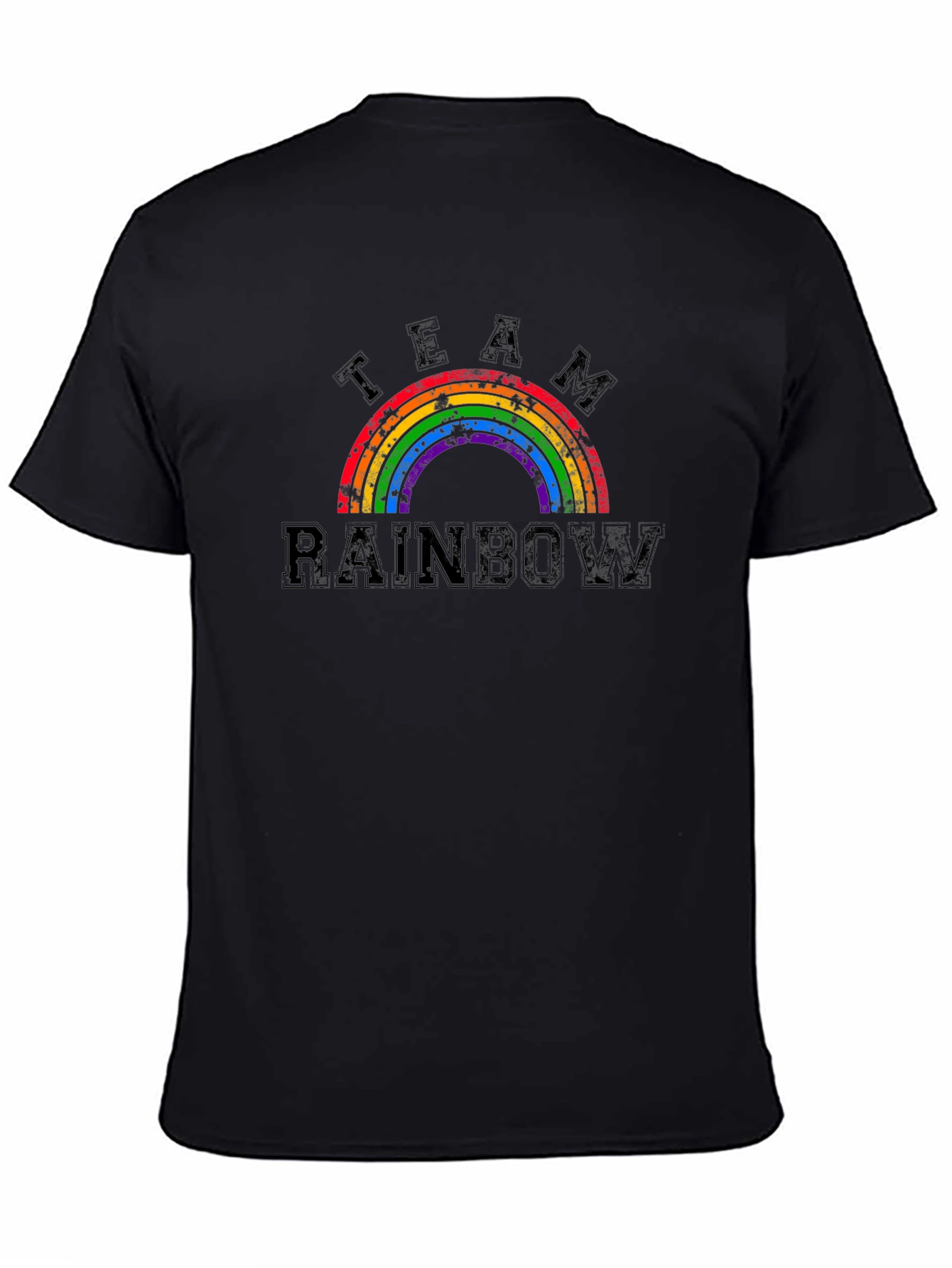 Team Rainbow Distressed Graphic T-Shirt