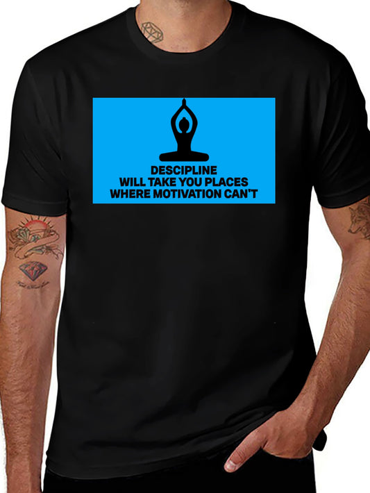 Discipline Motivation Mens Black T-Shirt