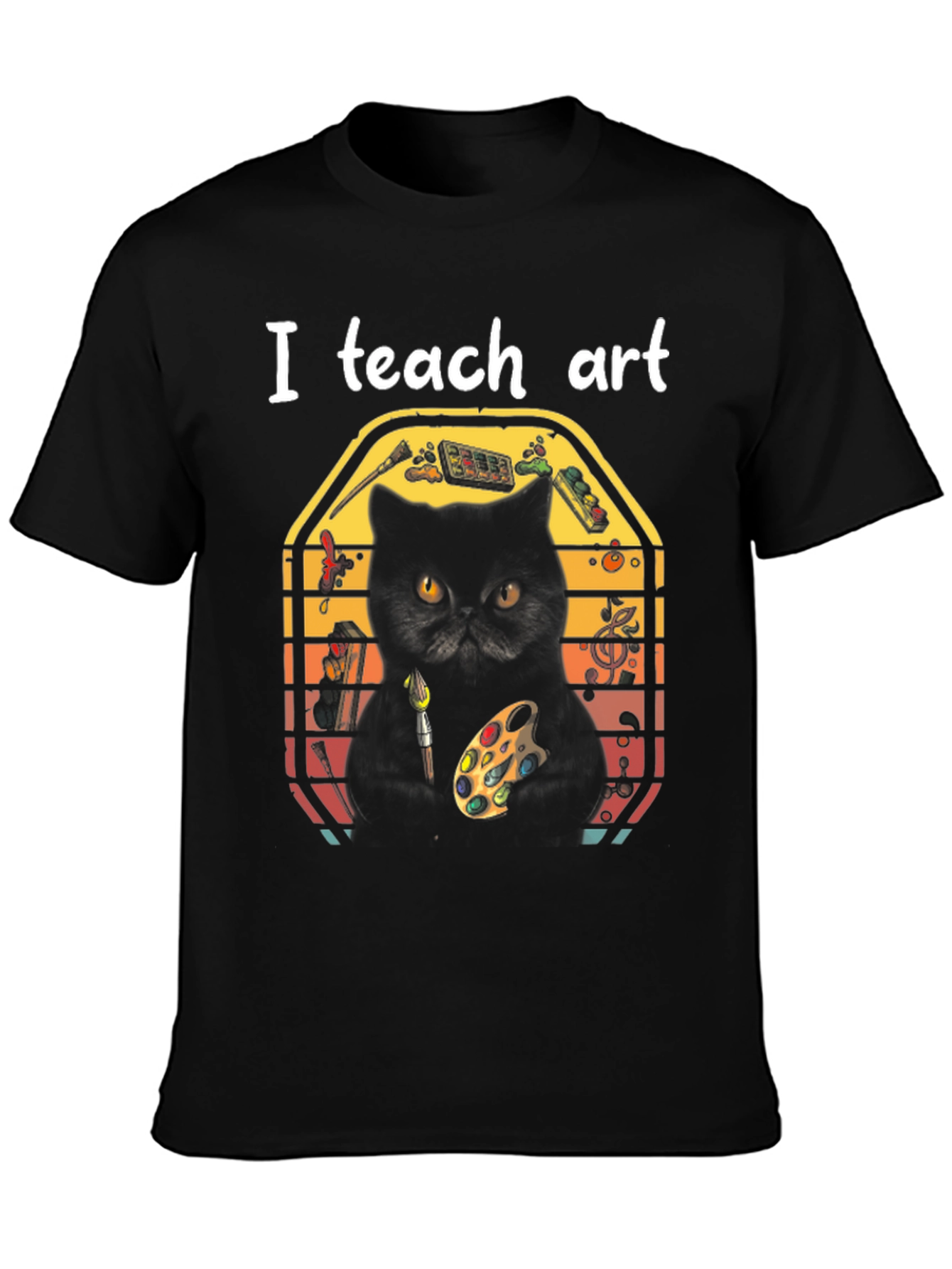 I Teach Art Cat T-Shirt