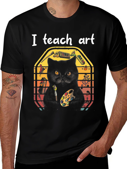 I Teach Art Cat T-Shirt