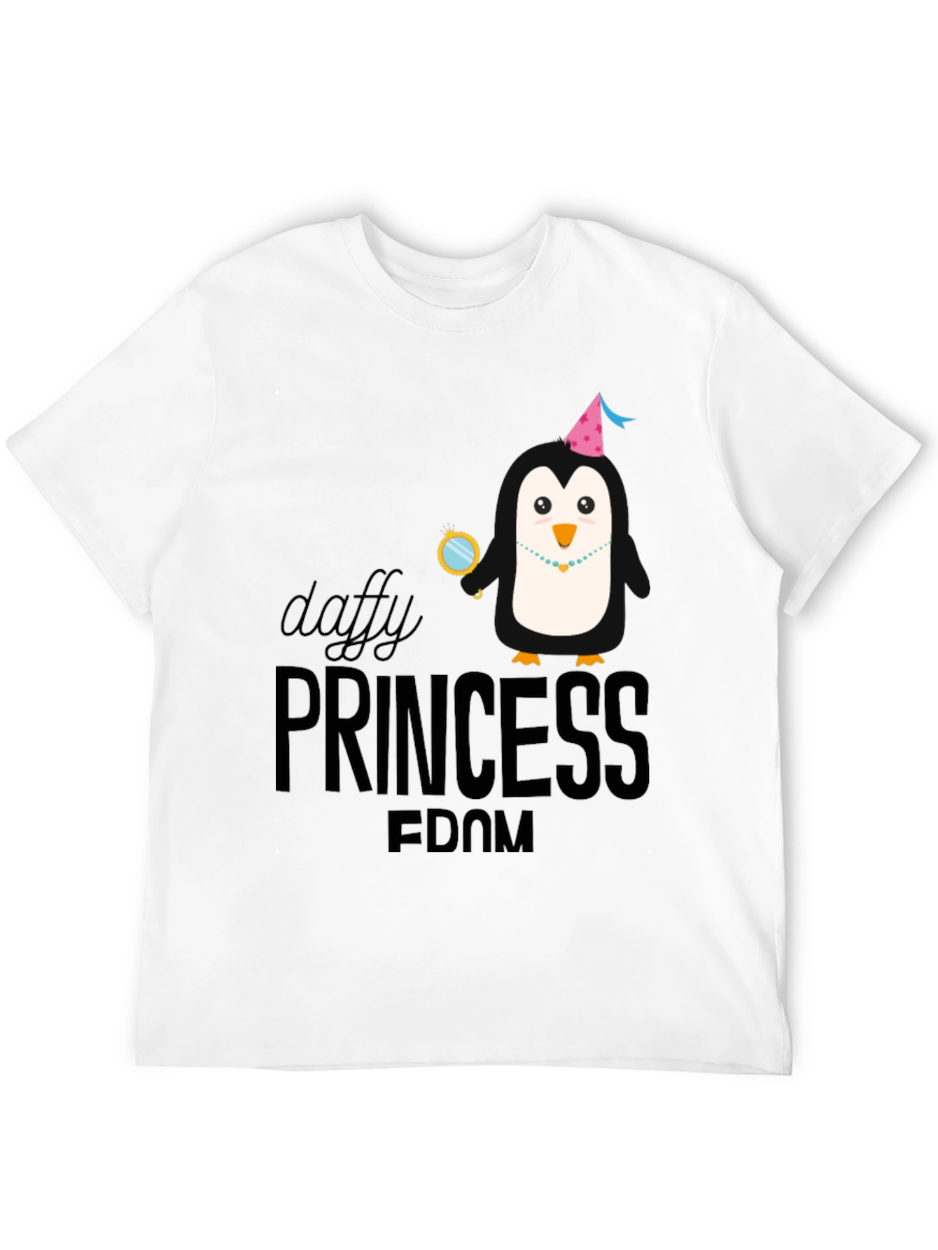 Daffy Princess Penguin T-Shirt - Black Cotton Tee
