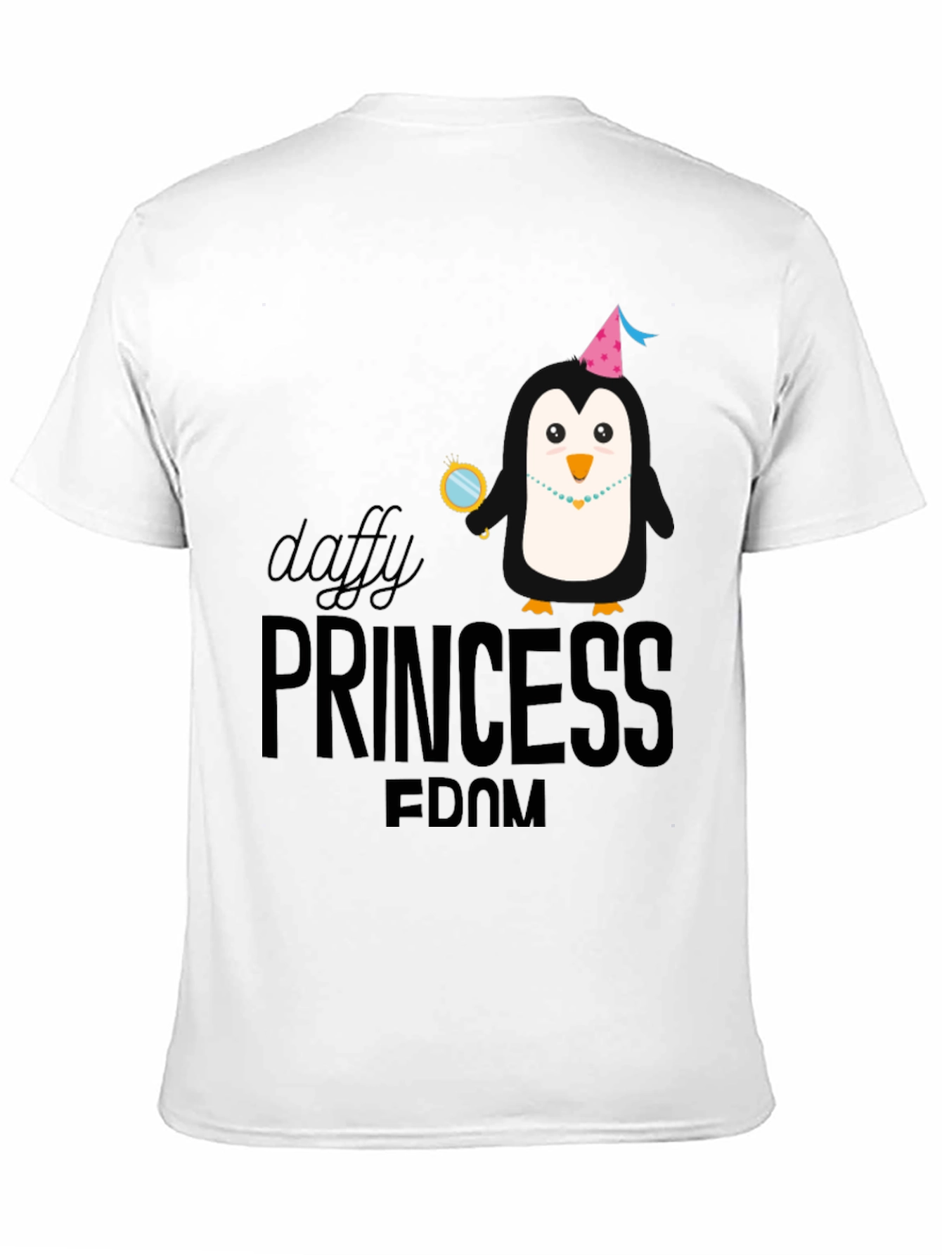 Daffy Princess Penguin T-Shirt - Black Cotton Tee