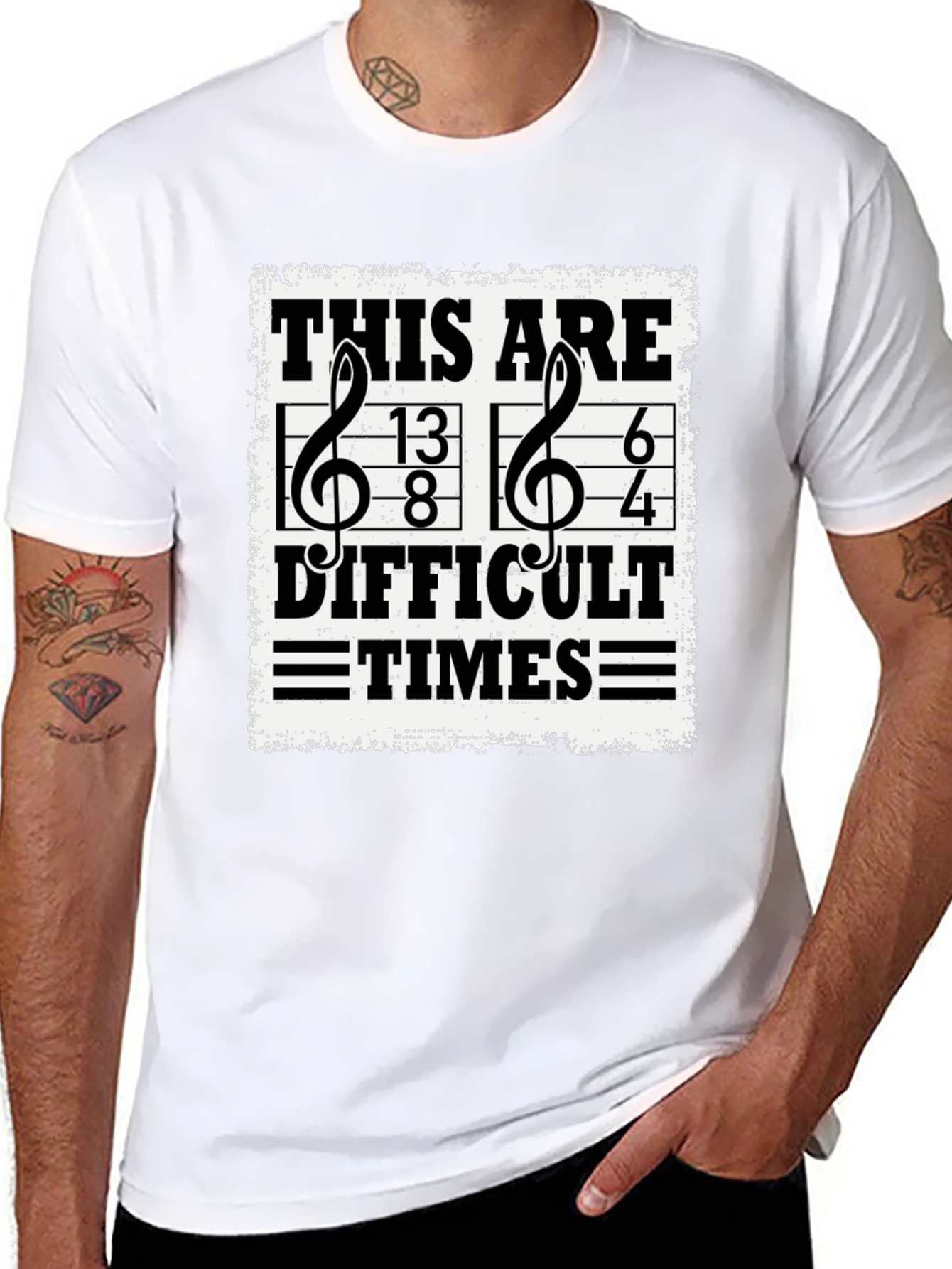 Difficult Times Music Notation T-Shirt