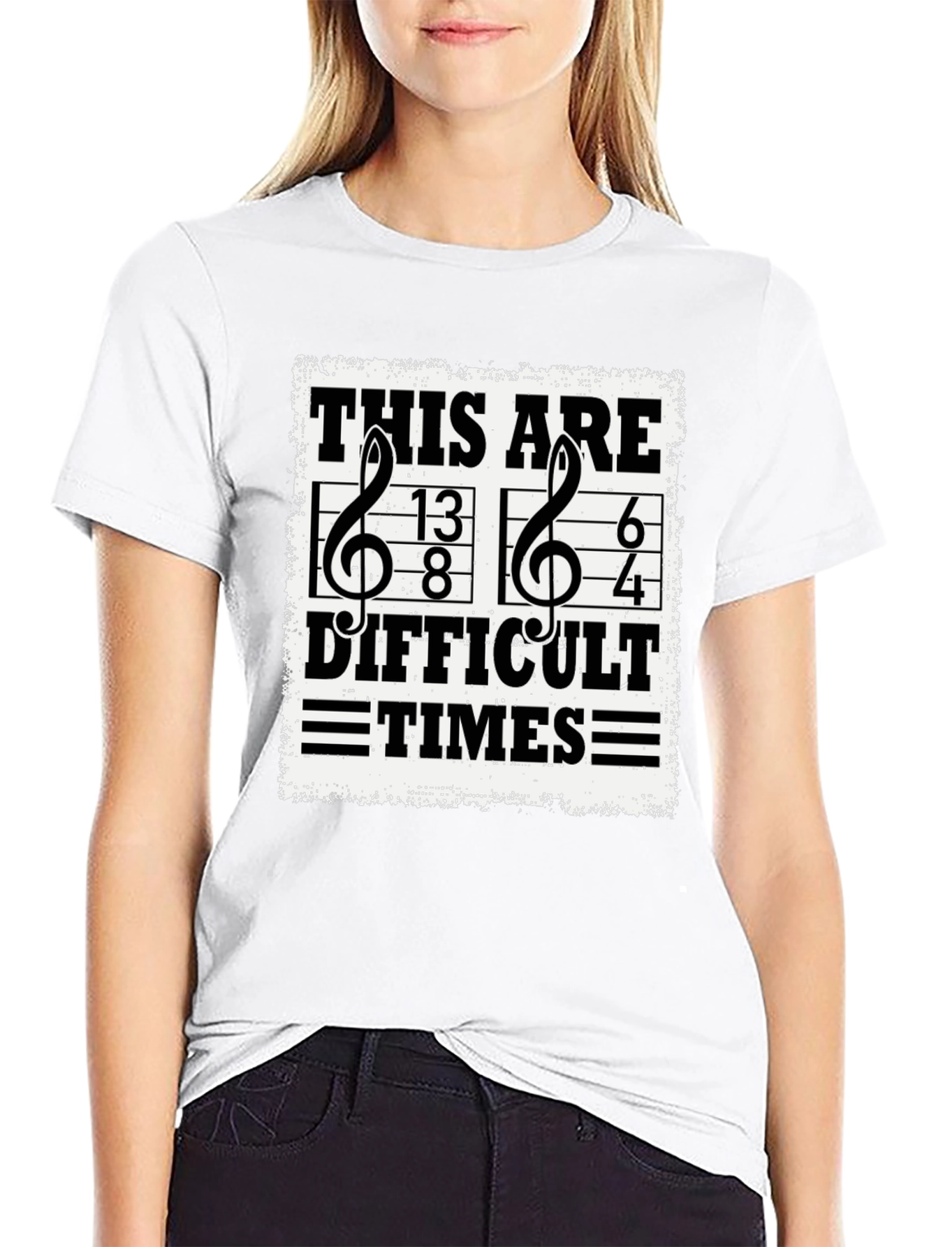 Difficult Times Music Notation T-Shirt