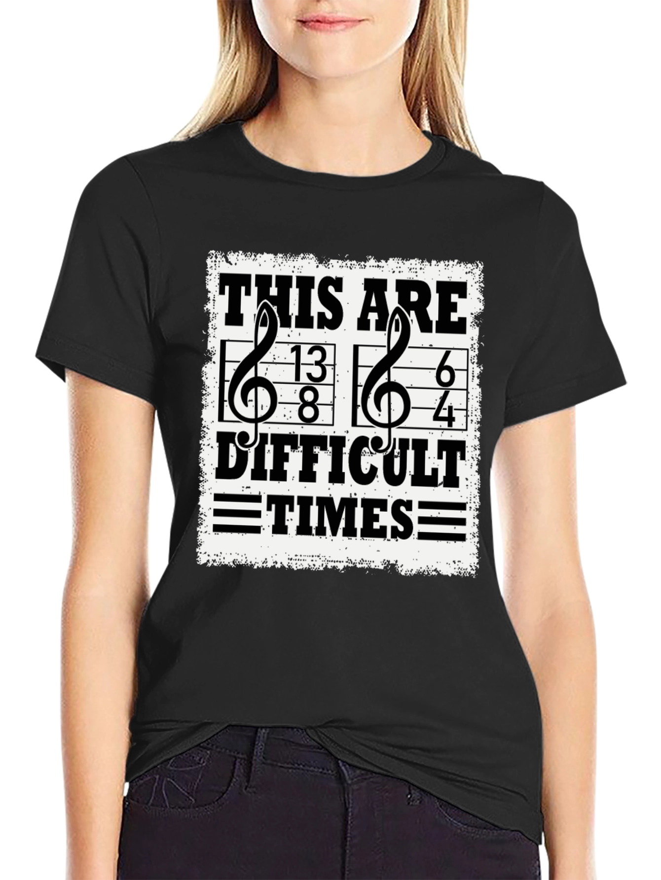 Difficult Times Music Notation T-Shirt