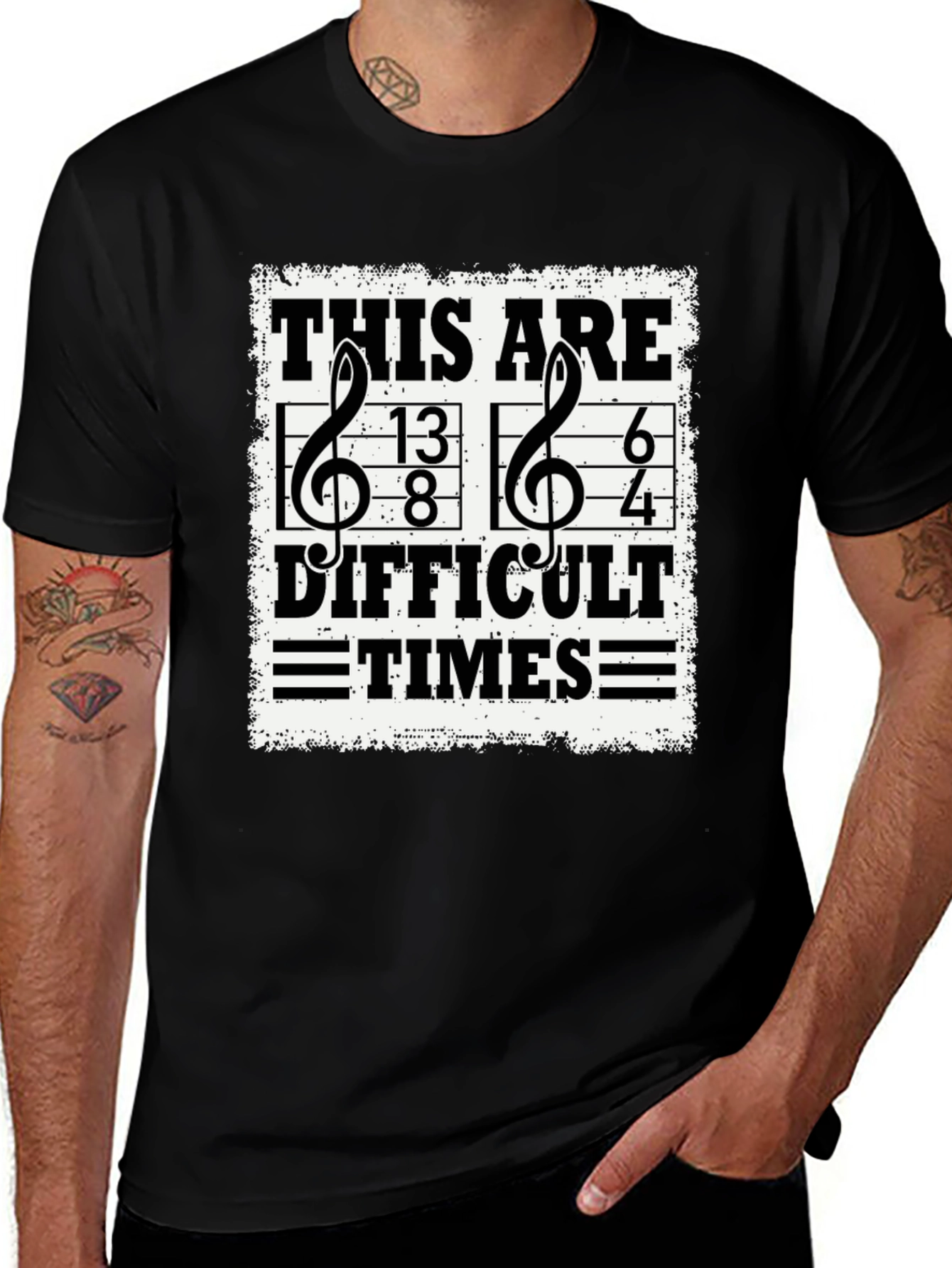 Difficult Times Music Notation T-Shirt