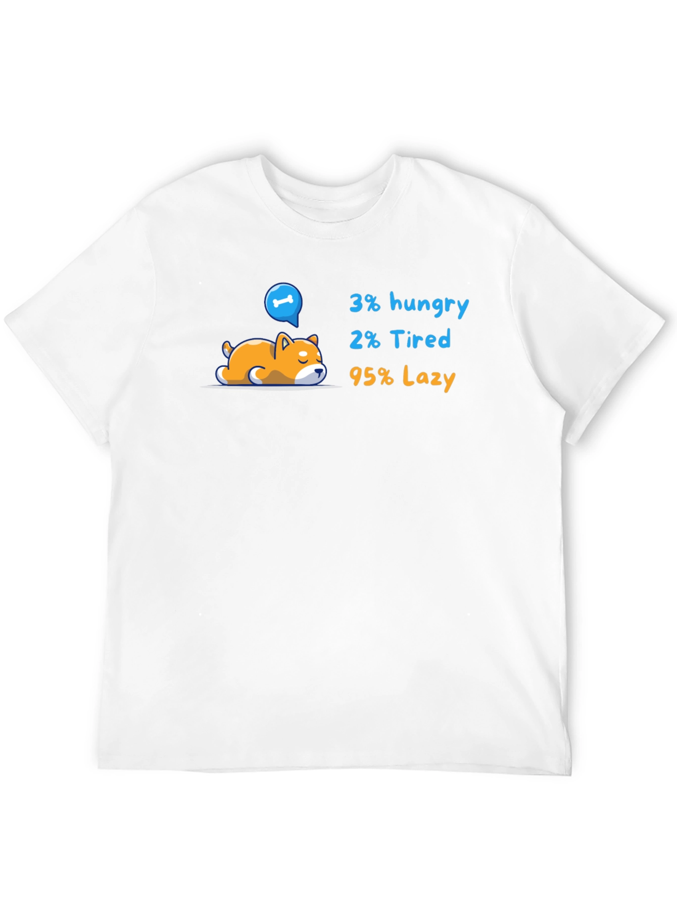 Lazy Dog Graphic T-Shirt - Funny Cartoon Tee