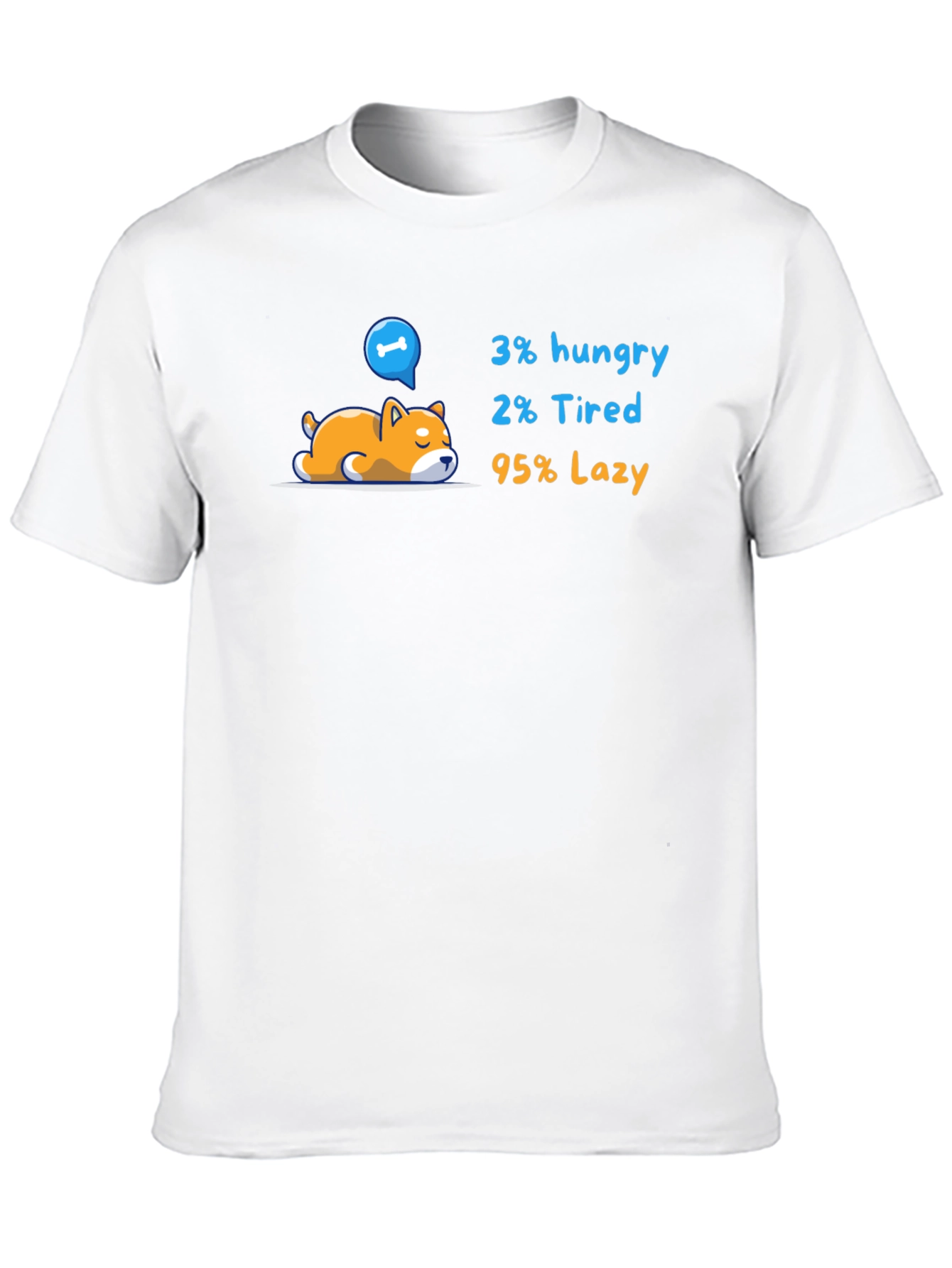 Lazy Dog Graphic T-Shirt - Funny Cartoon Tee