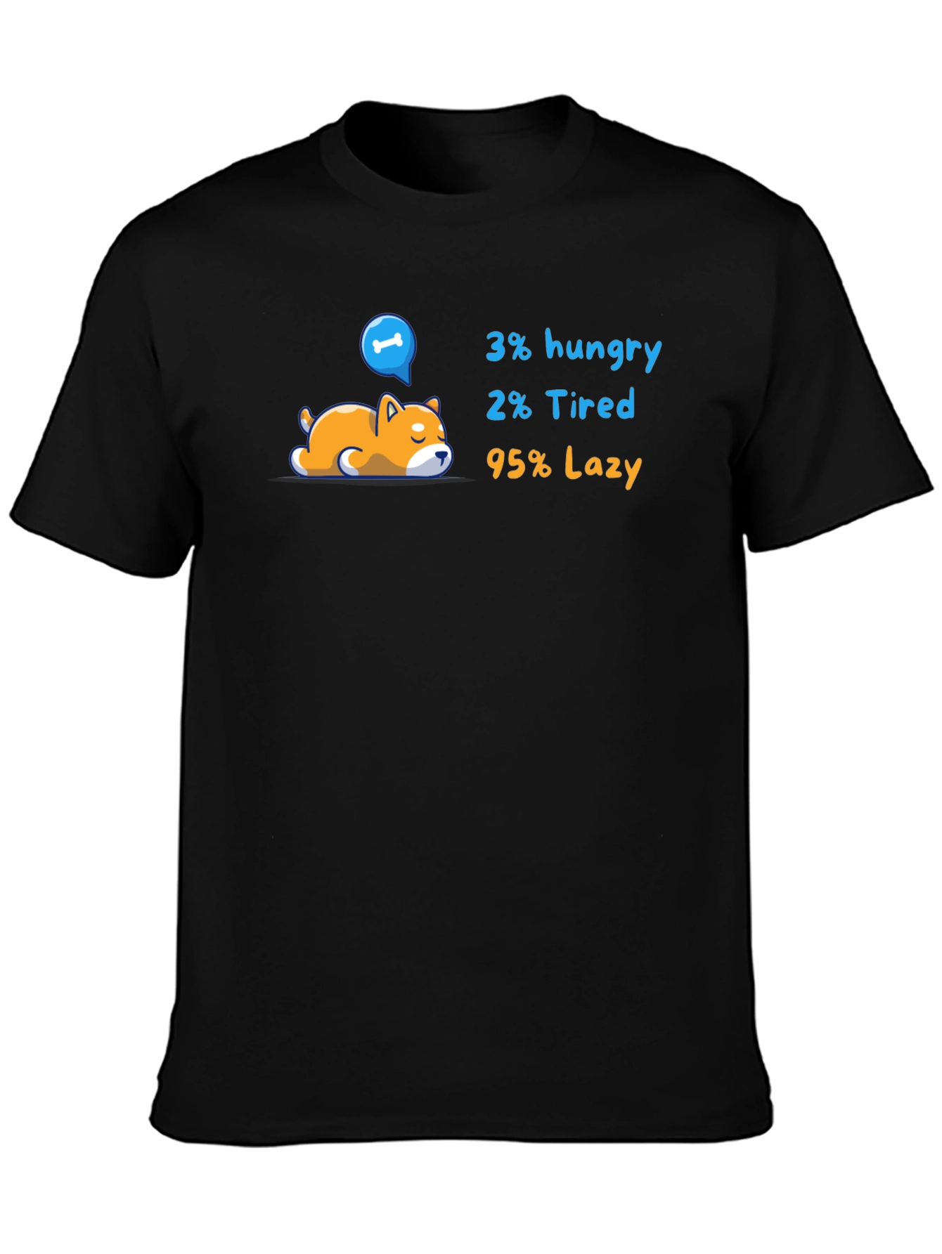 Lazy Dog Graphic T-Shirt - Funny Cartoon Tee