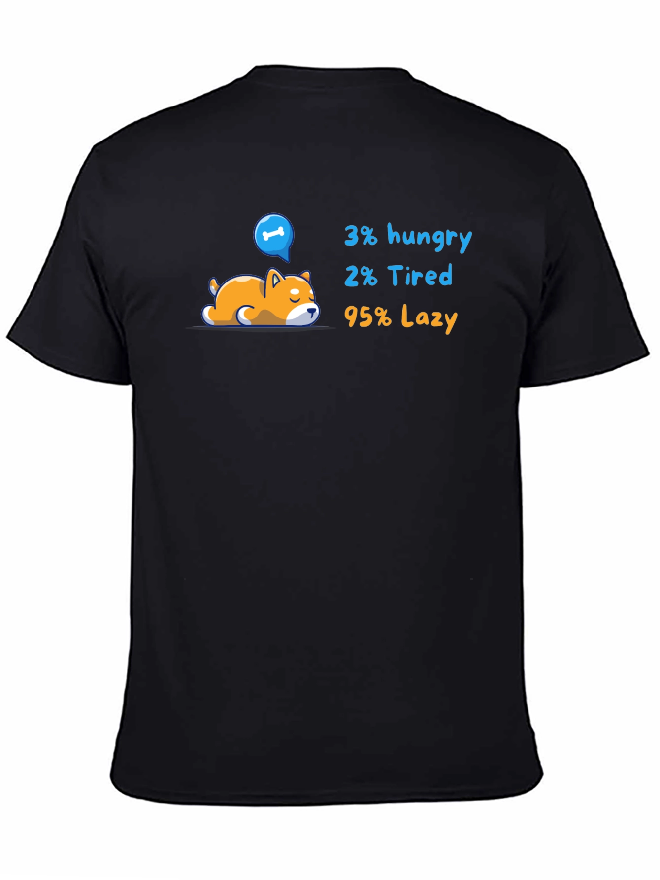 Lazy Dog Graphic T-Shirt - Funny Cartoon Tee