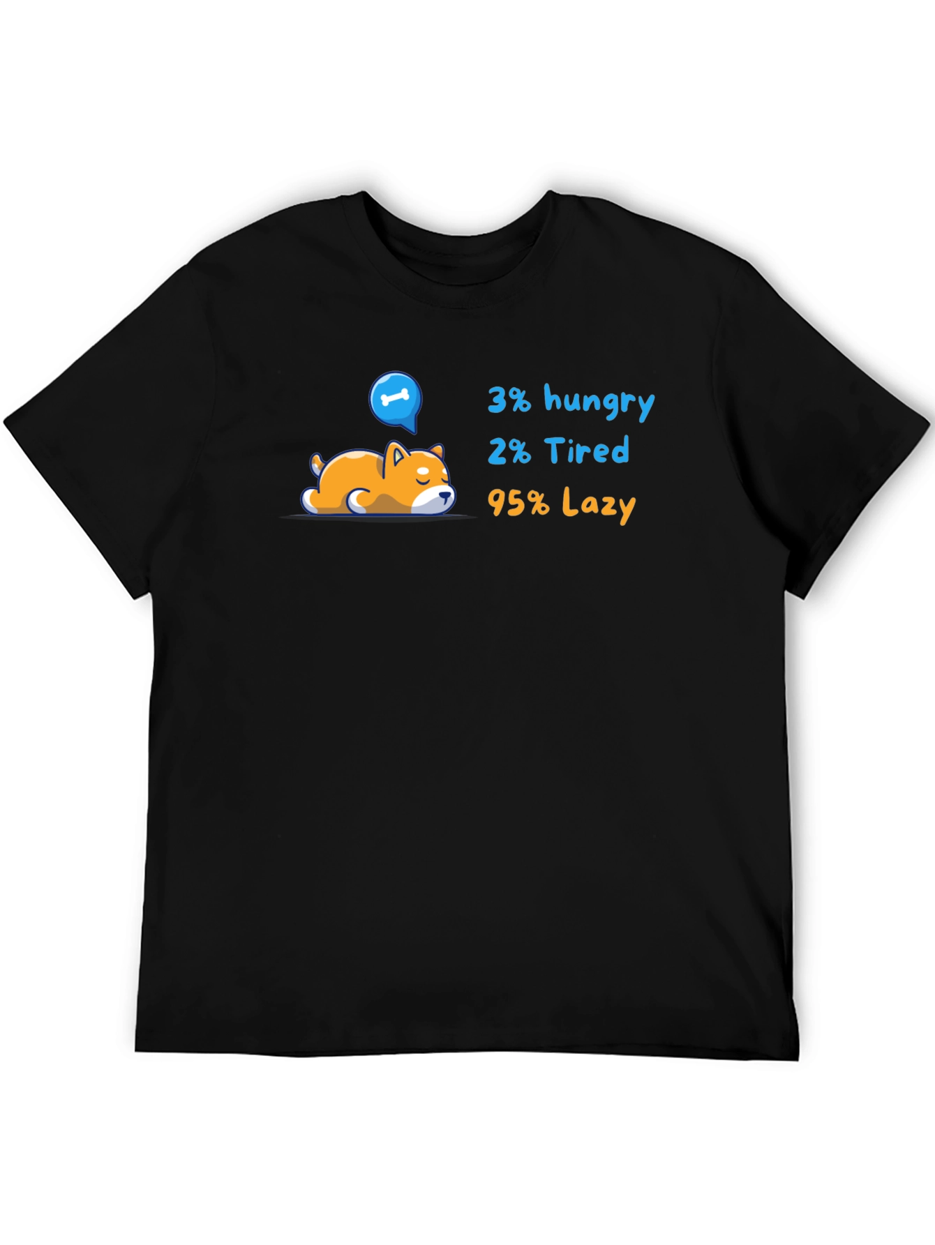 Lazy Dog Graphic T-Shirt - Funny Cartoon Tee