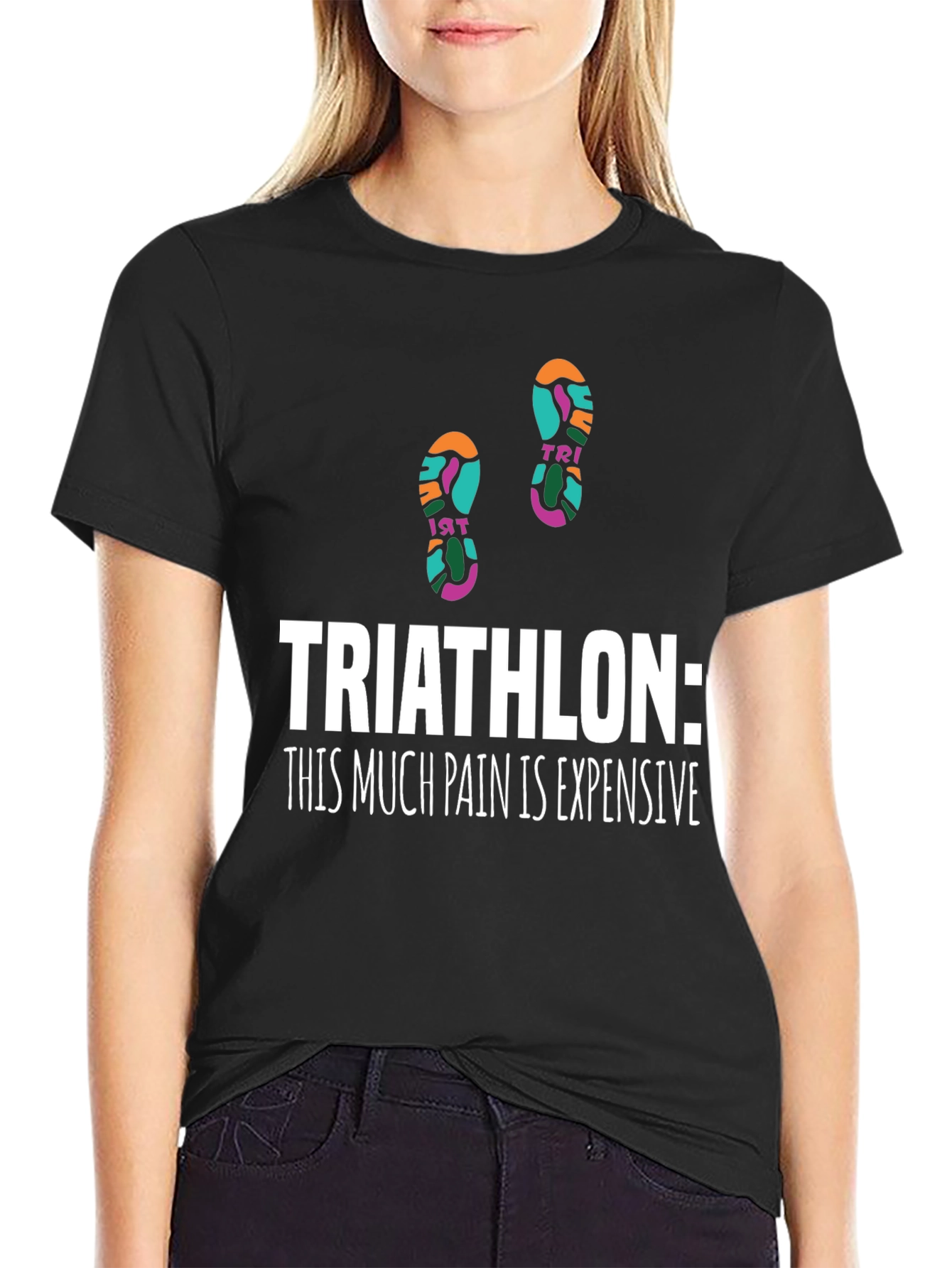 Triathlon Pain Funny Graphic Tee