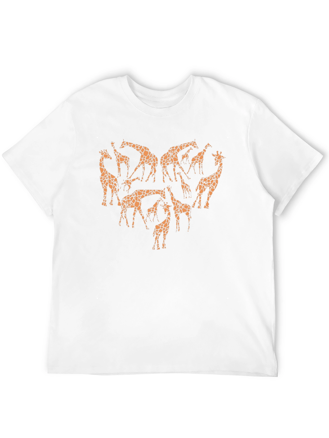 Giraffe Love Heart T-Shirt - Novelty Animal Print Tee