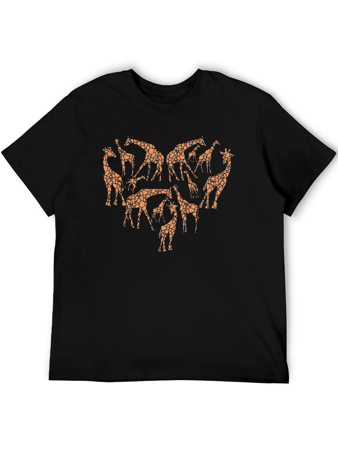 Giraffe Love Heart T-Shirt - Novelty Animal Print Tee
