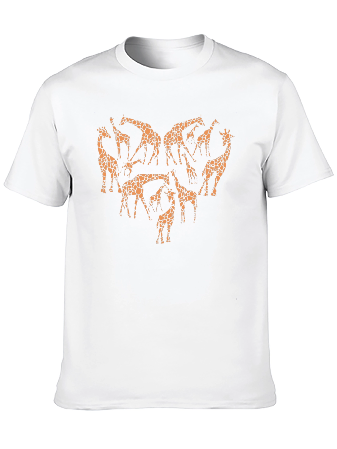 Giraffe Love Heart T-Shirt - Novelty Animal Print Tee