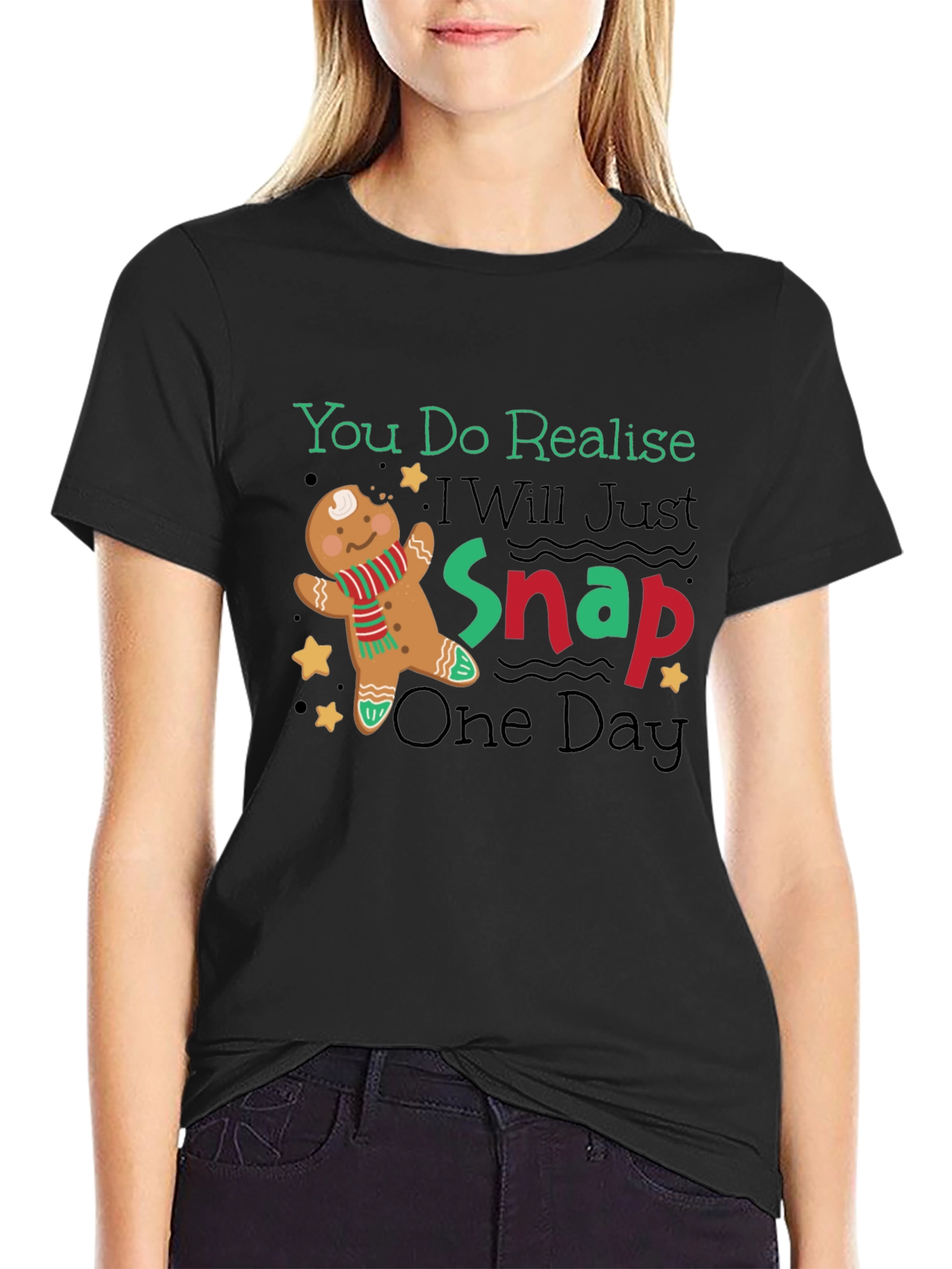 Gingerbread Man Snap Funny T-Shirt