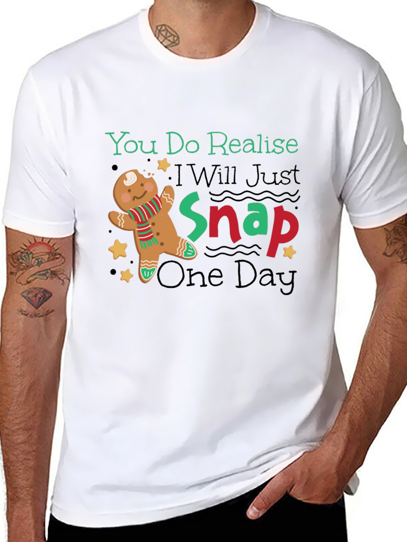 Gingerbread Man Snap Funny T-Shirt