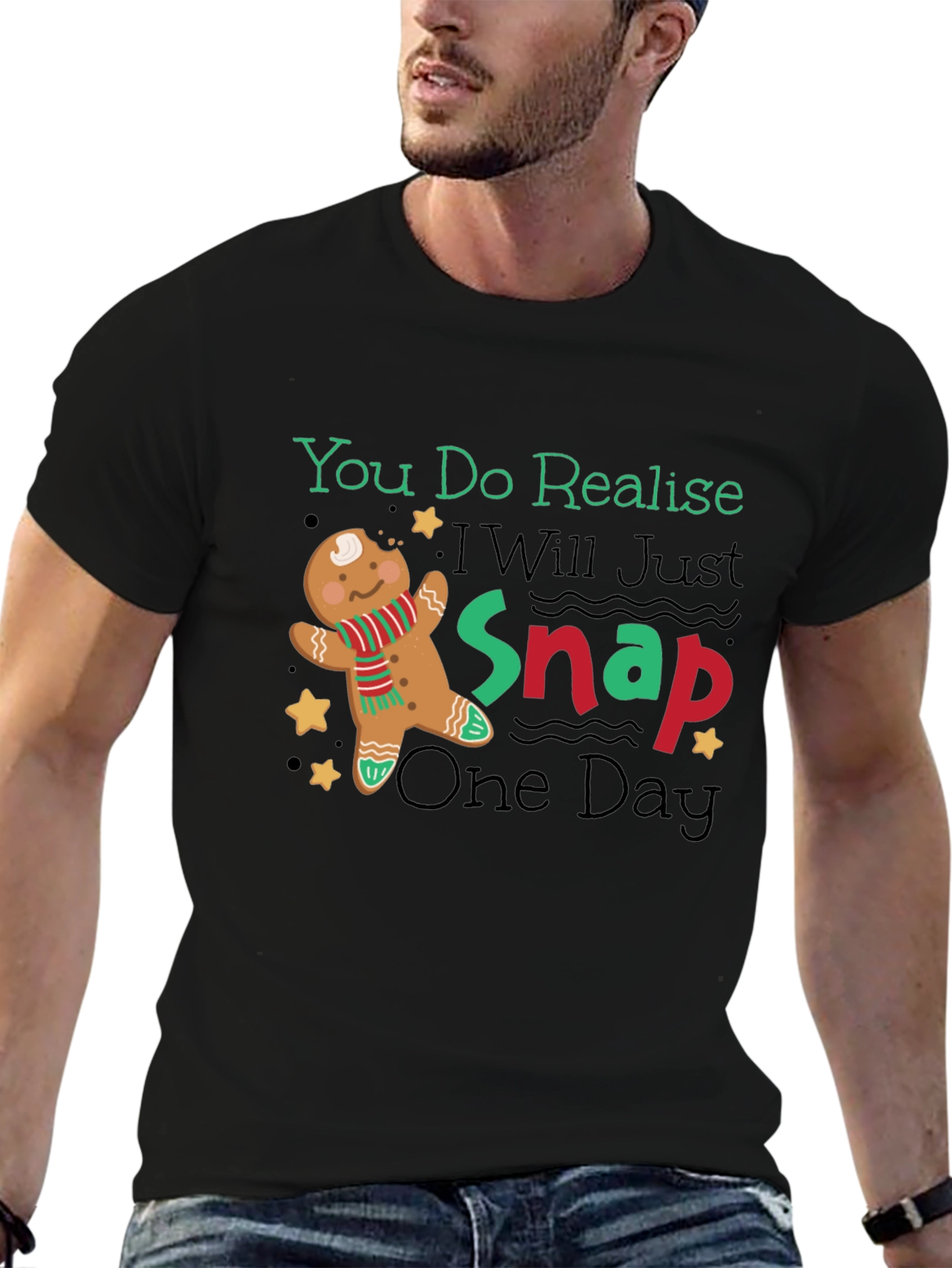 Gingerbread Man Snap Funny T-Shirt
