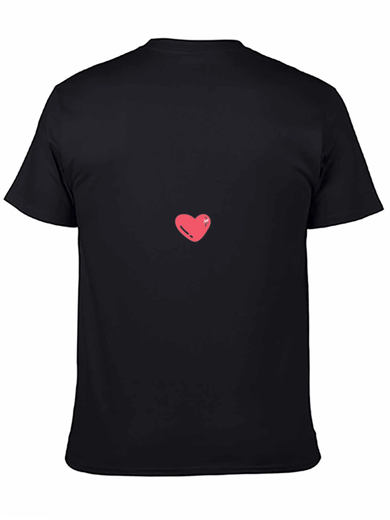 Black Tee with Pink Heart Graphic