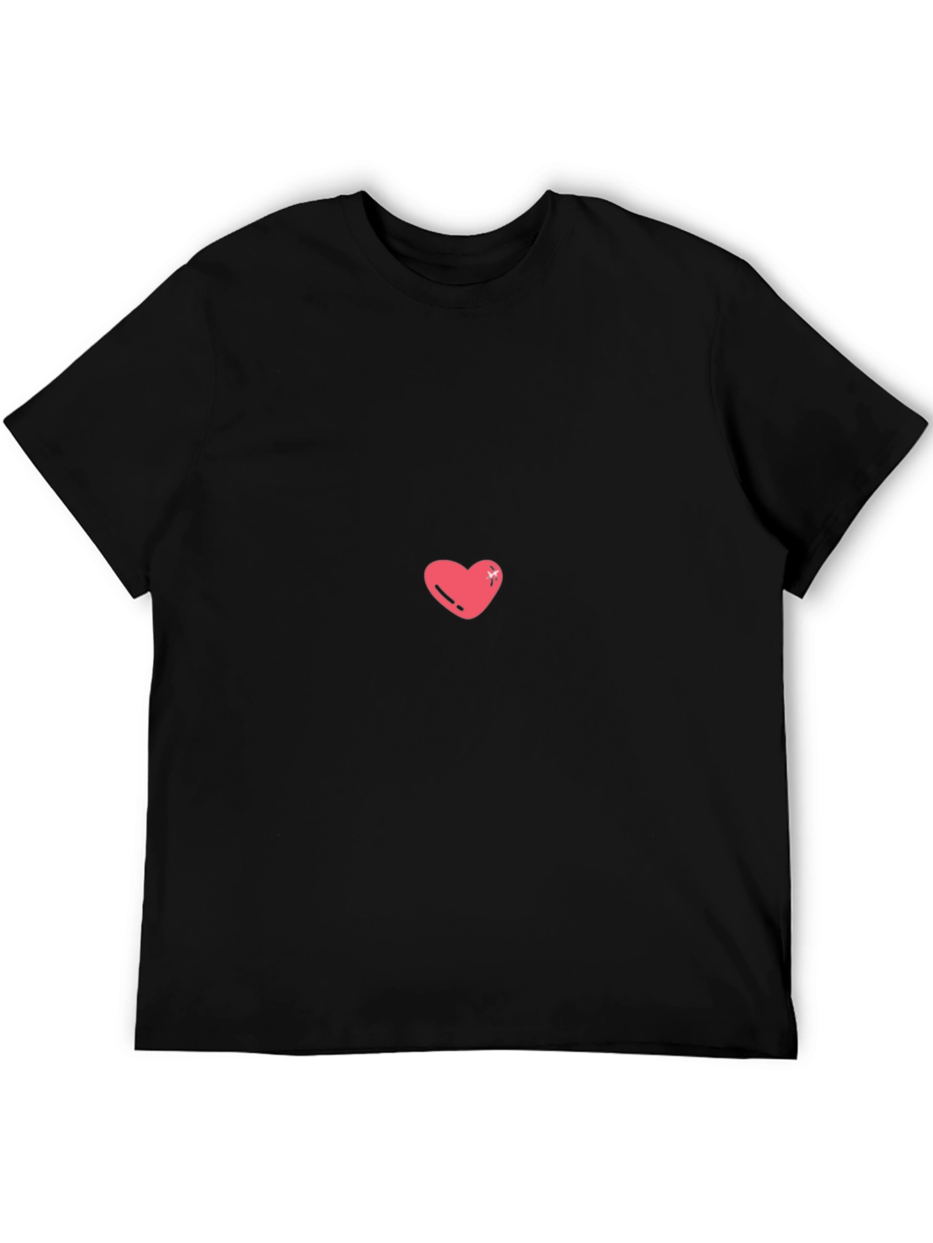 Black Tee with Pink Heart Graphic