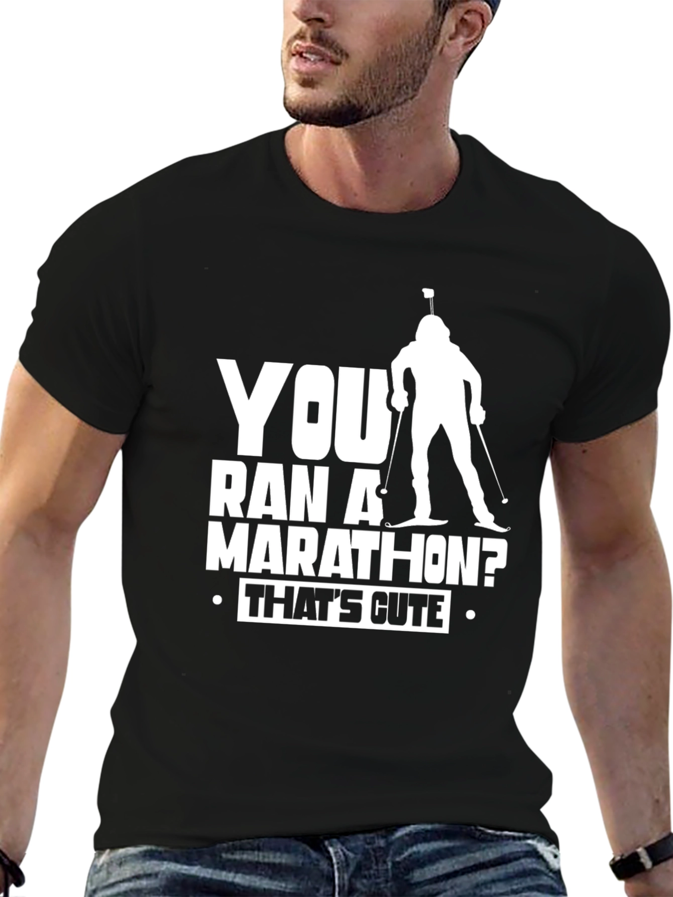 You Ran a Marathon? Thats Cute Biathlon T-Shirt