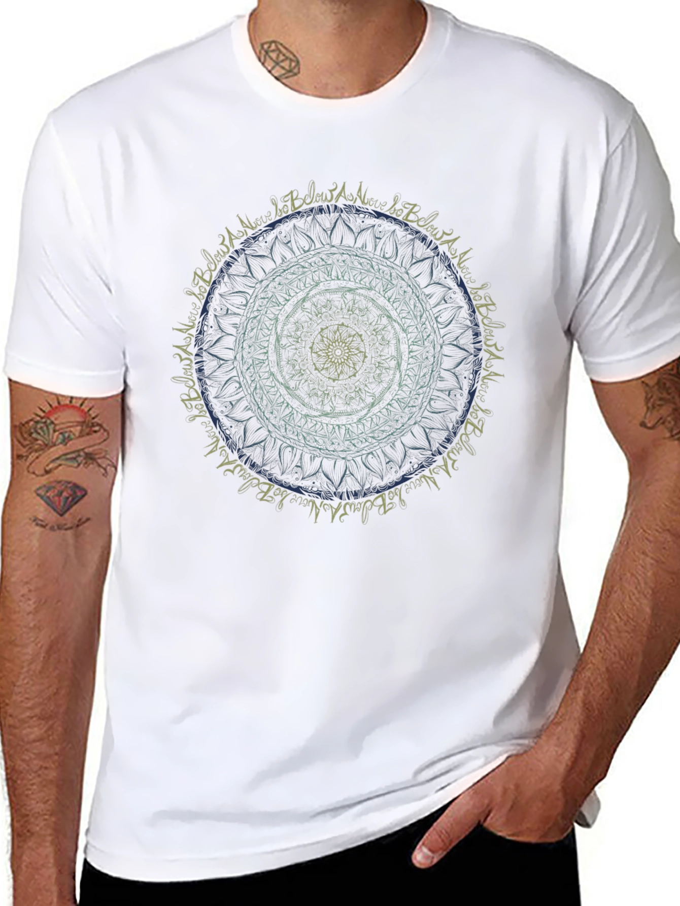 Mandala Graphic Print Black T-Shirt