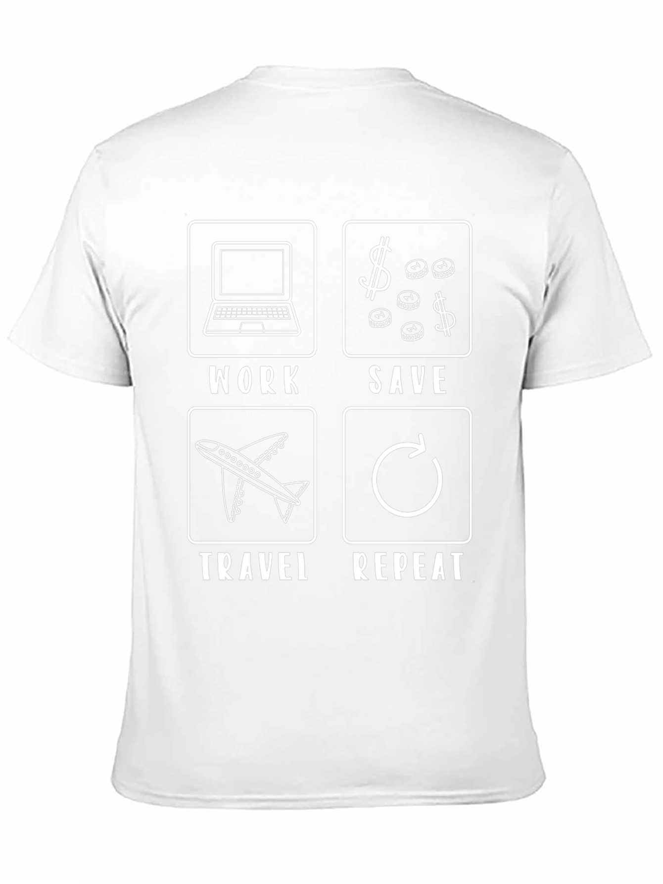 Work Save Travel Repeat Black T-Shirt