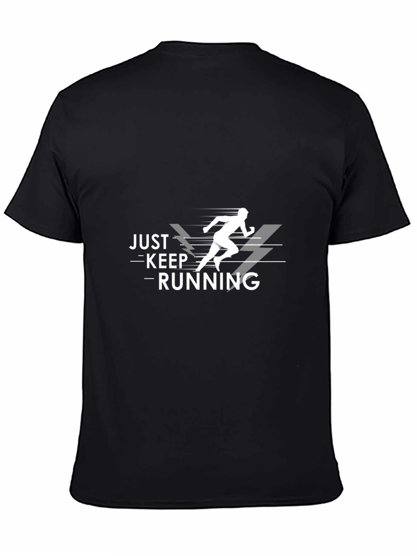 Just Keep Running Black Graphic Tee
