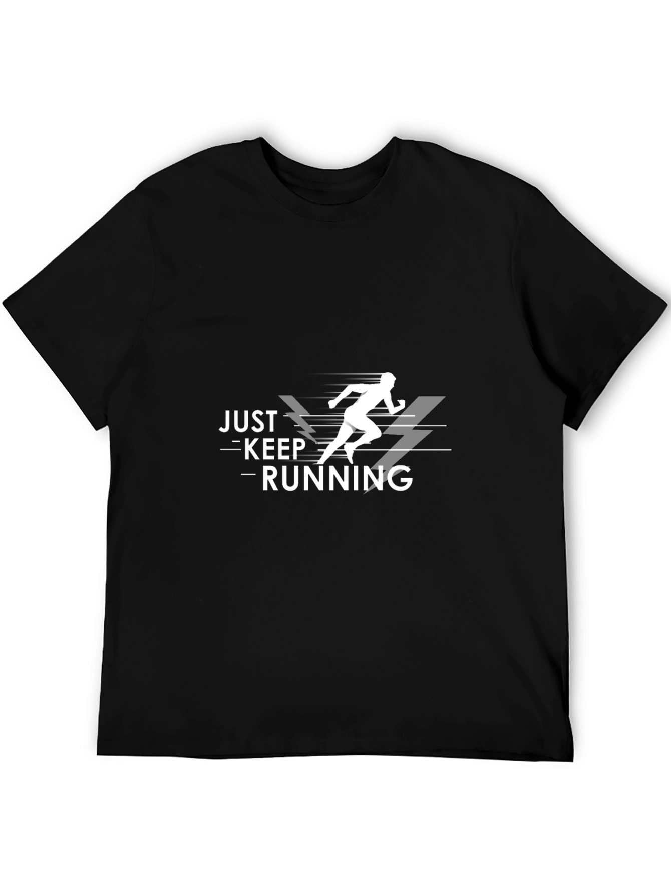 Just Keep Running Black Graphic Tee