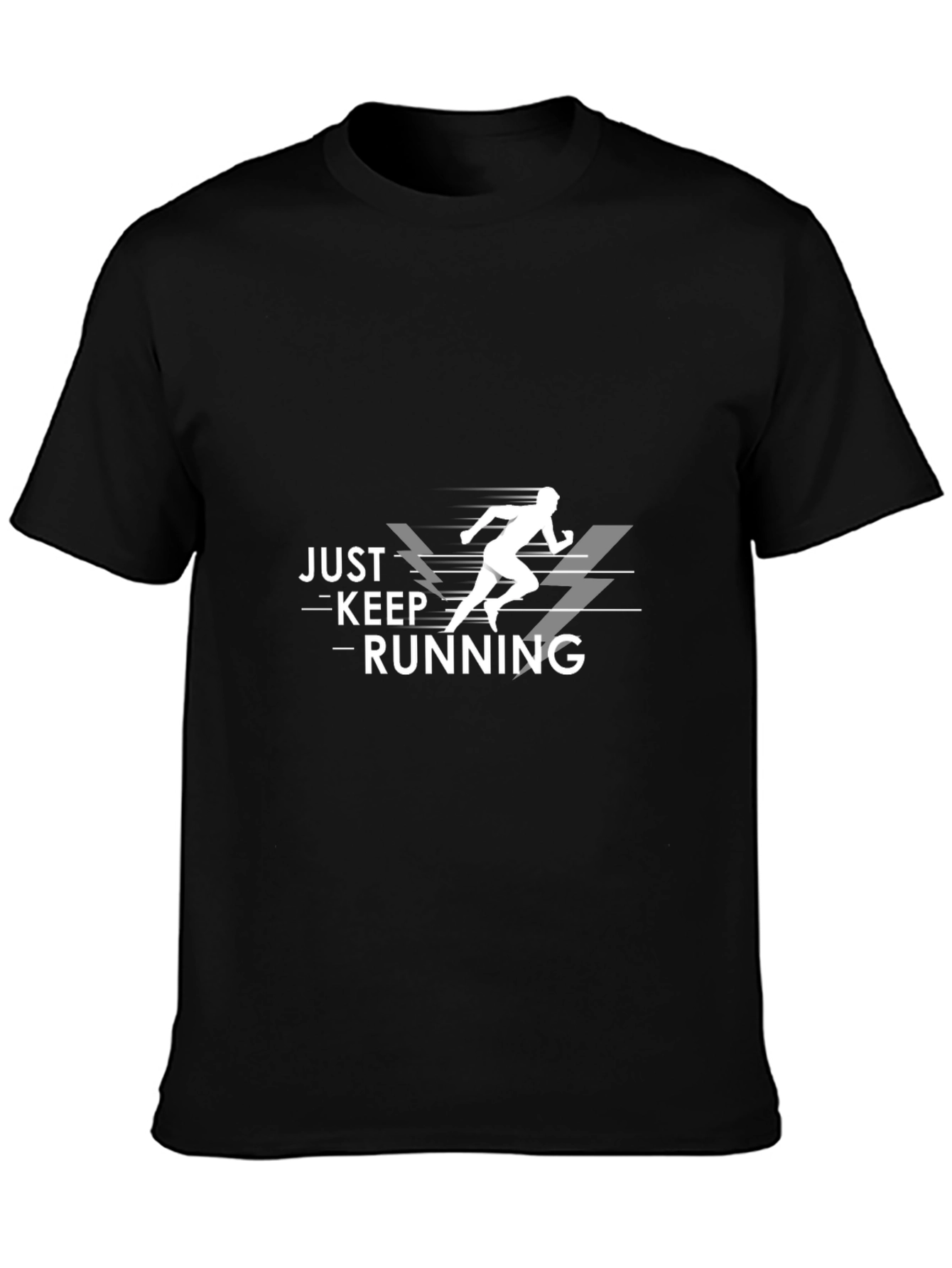 Just Keep Running Black Graphic Tee