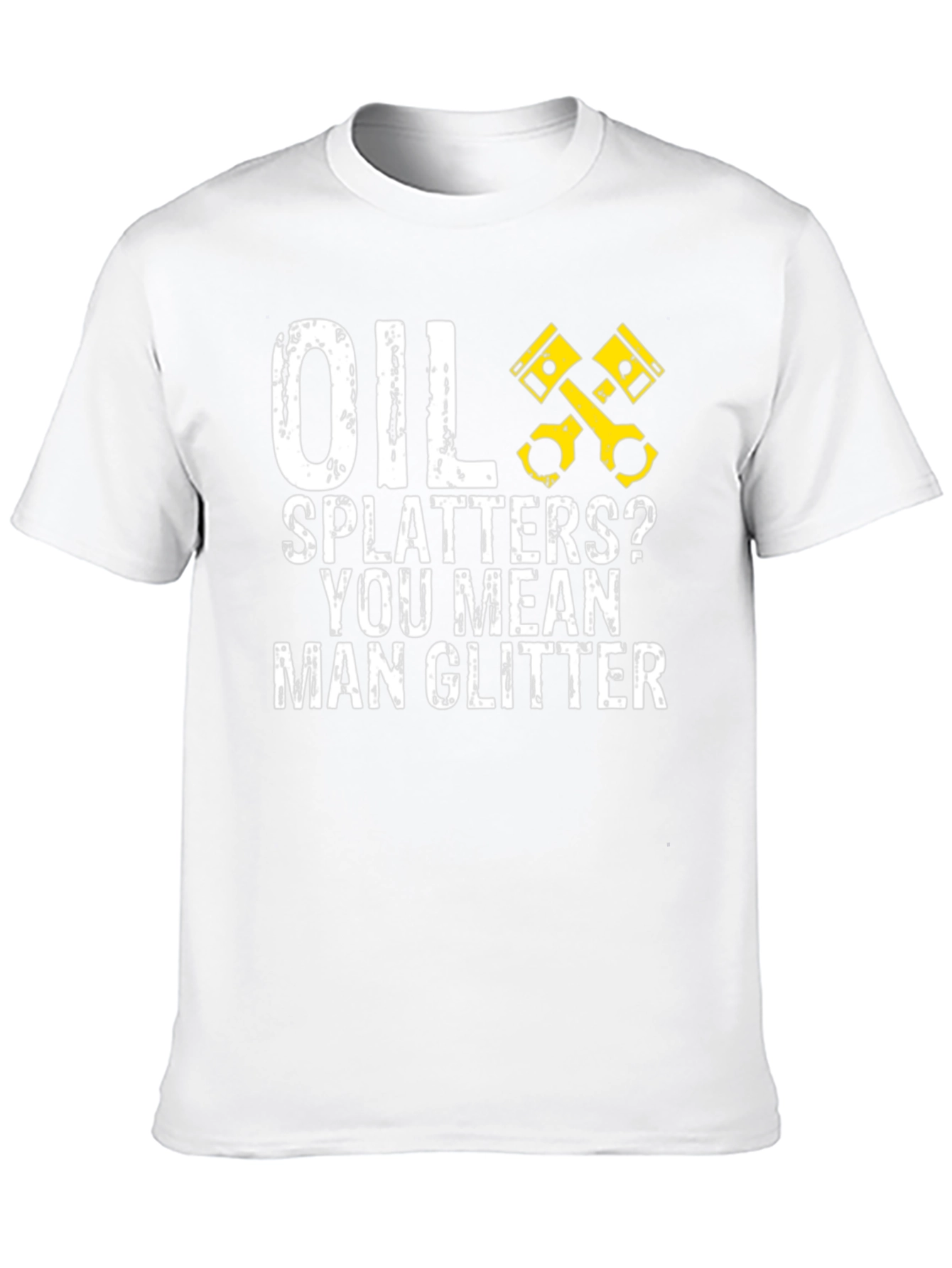 Oil Splatters? Man Glitter Black Graphic T-Shirt