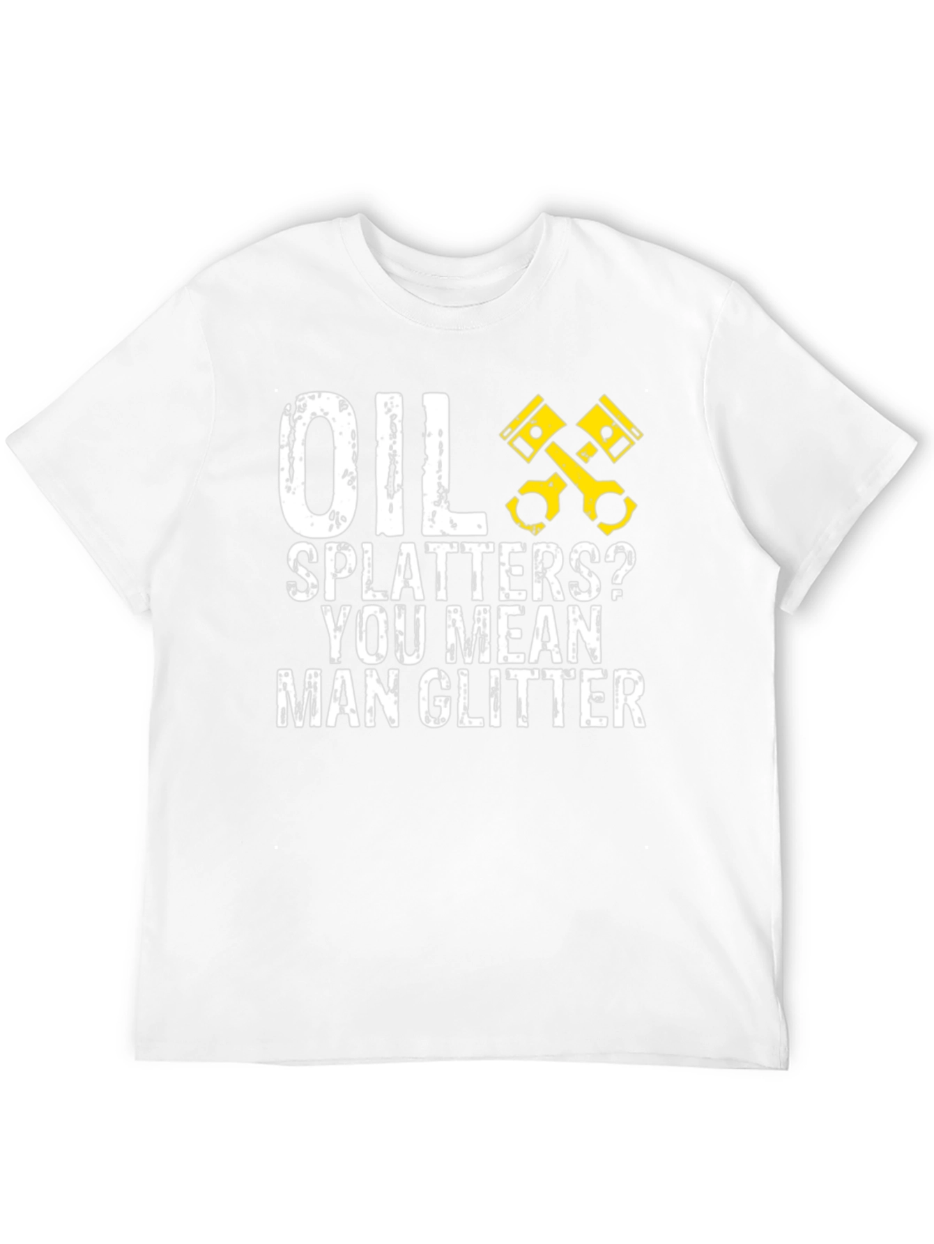 Oil Splatters? Man Glitter Black Graphic T-Shirt