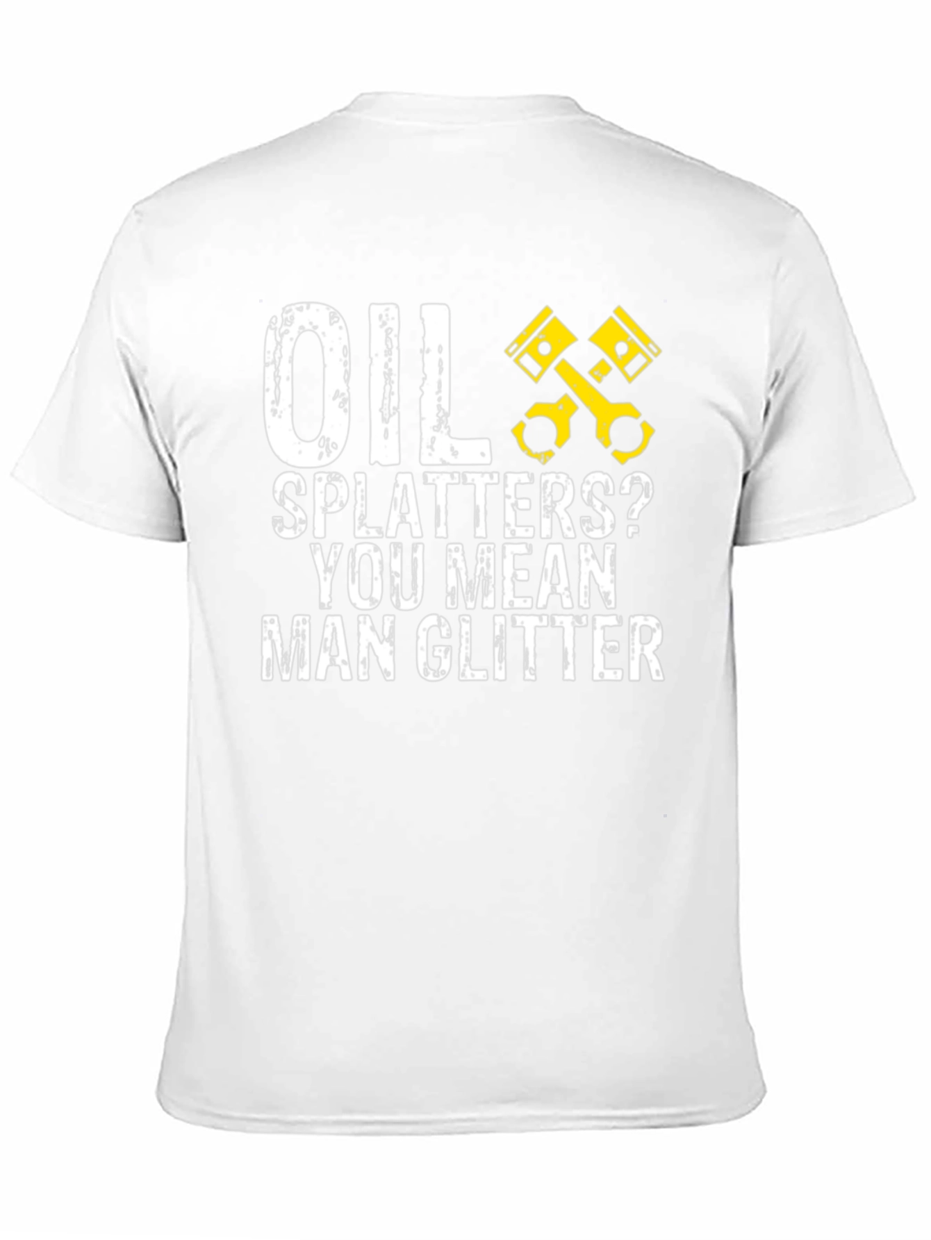 Oil Splatters? Man Glitter Black Graphic T-Shirt