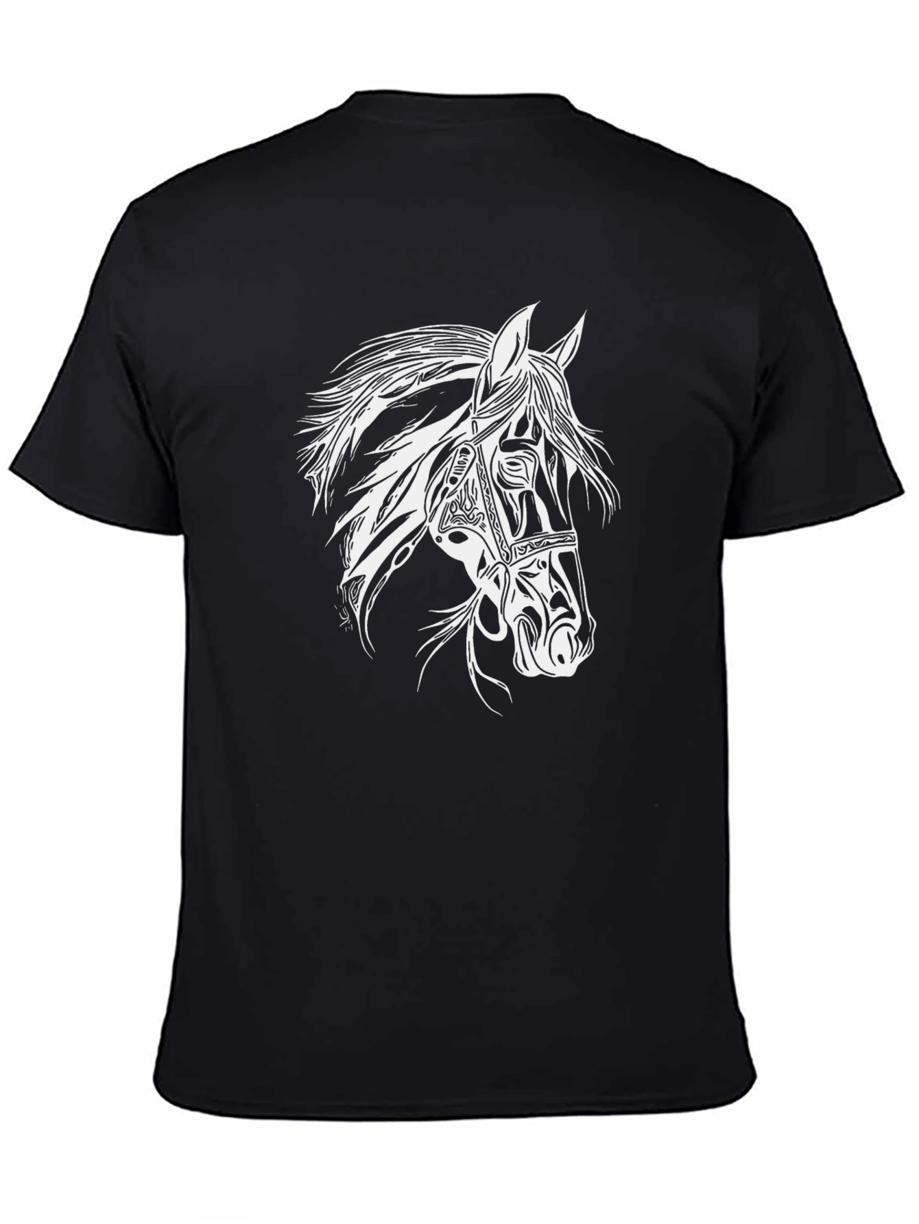 Horse Graphic Tee - Stylish Black Cotton T-Shirt