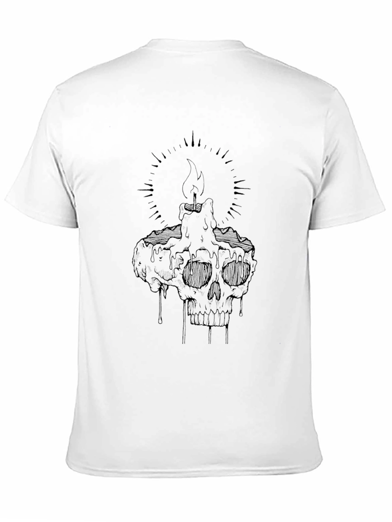 Skull Candle Graphic Tee - Black Cotton T-Shirt