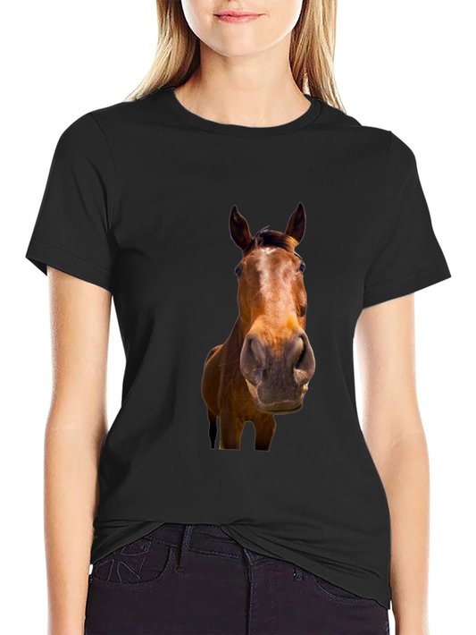Black Horse Graphic T-Shirt for Men